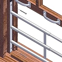Vista 2 de Segal Store 4748 protector de seguridad para ventana para niños, ajustable, fijo, evita caídas accidentales, se incluyen tornillos resistentes a