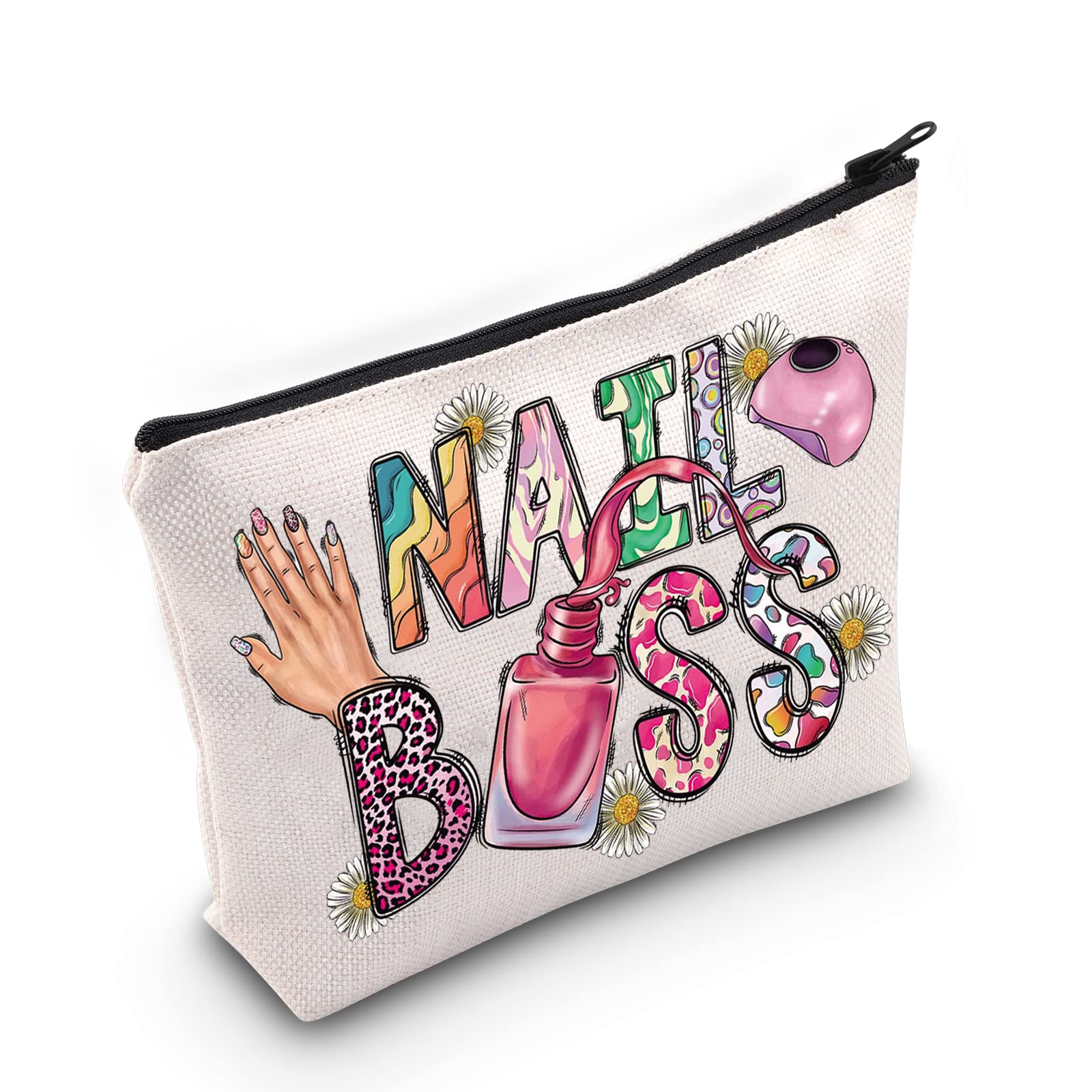 LEVLONail Boss Cosmetic Make Up Bag Nail Technician Gift Nail Artists Make Up Zipper Pouch Bag Nail Tech Merch (Nail Boss)