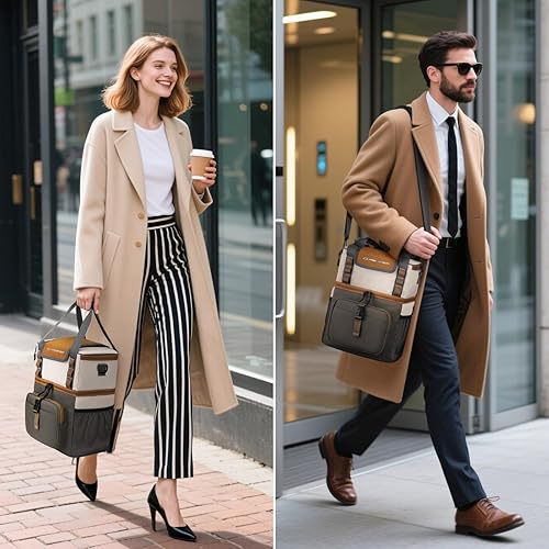 Miniatura 9 de Maelstrom Lunch Box for Women, 20L Insulated Lunch Bag Men, Leakproof Double Deck Cooler Bag, Soft Lunch Cooler with Quick Access Flip-Top Lid for