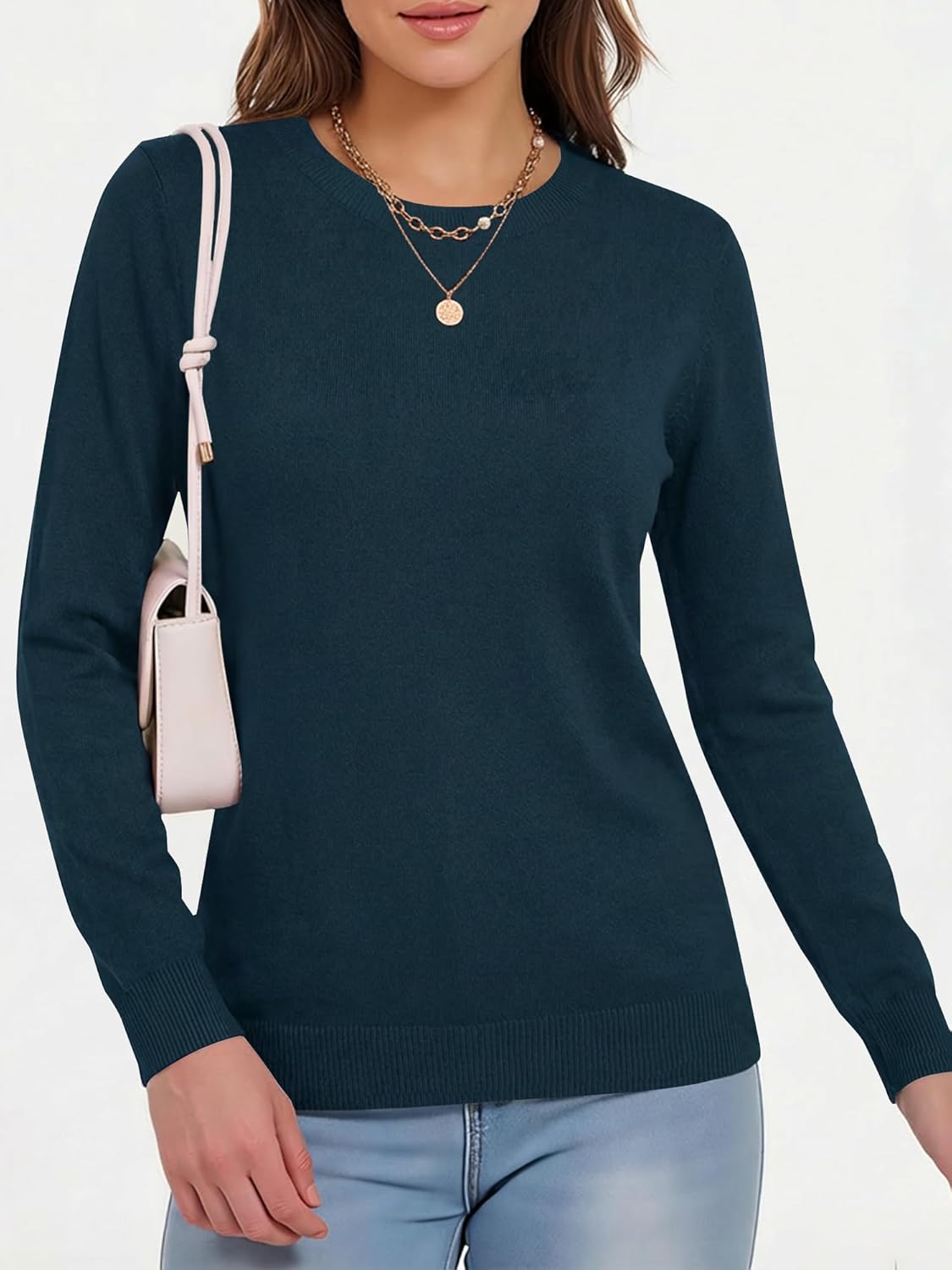 LaGracia Womens Wool Blend Crew Neck Long Sleeve Lightweight Fall Sweater 2026 - Image 3