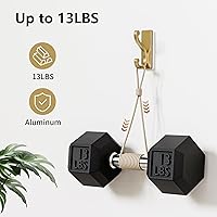 Vista 6 de 4 Pack Self Adhesive Coat Hooks - Gold Sticky Hangers Wall Mount, Holds 13Lbs for Clothes, Towel, Robes, Keys, Double Hooks for Bathroom, Bedroom