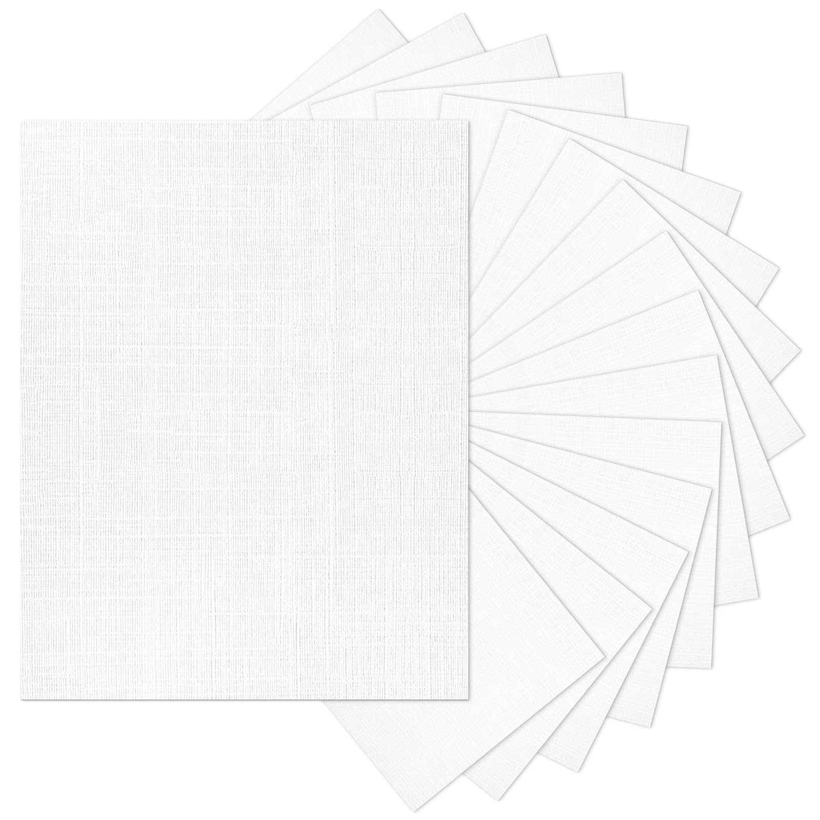 Linen Paper Textured Cardstock 8.5 x 11 White, Goefun 80 lb Wedding Invitation Cardstock Linen Paper for Printing Invitations, Arts & Crafts and