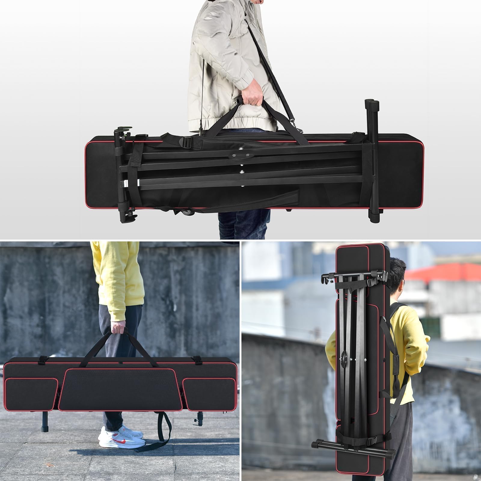 [Nur Tasche] Klaviertastatur-Hülle, kompatibel mit Yamaha P71/P45P/143B 88 Tasten gewichtete schlanke Digitalpianos, Reise-Tragetasche für elektrische, mechanische Tastaturständer, für Aktivitäten im
