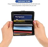 Vista 4 de 2 piezas de tarjetero de crédito, delgado mini protector de tarjeta de crédito, estuche de aluminio para tarjetas de visita, organizador