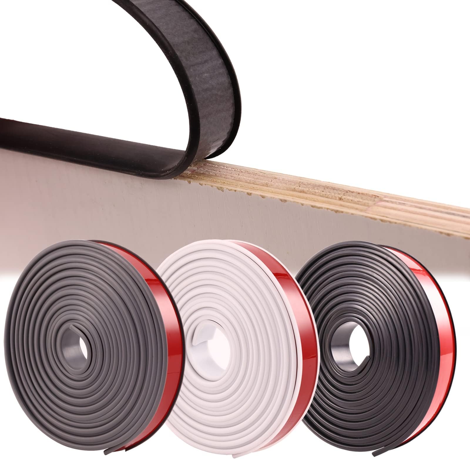 MRSHANG U-Shape Furniture Edge Banding, Self Adhesive TPE Edging Trim, Flexible Peel and Stick Veneer Edge Tape Protector, for Table, Cabinet, Shelf, Mdf (20mmx3m,Black)