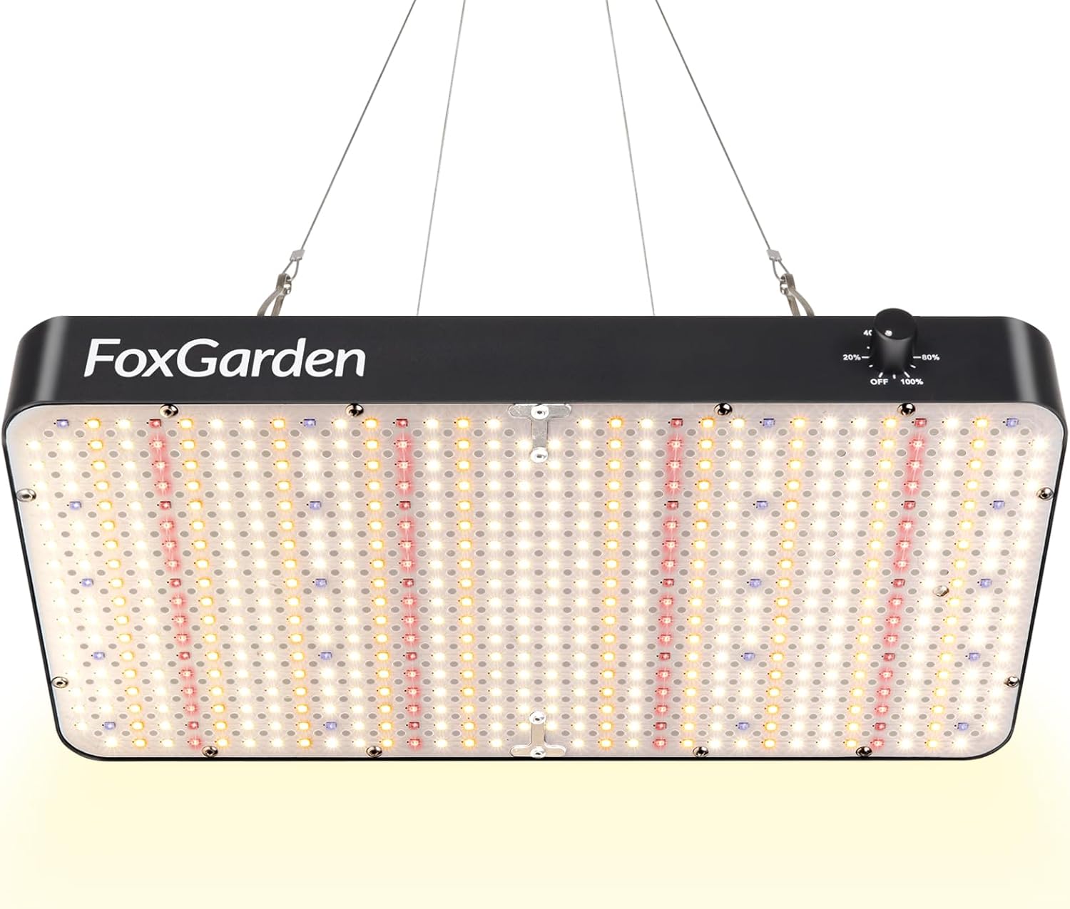 FOXGARDEN Upgrade 6000 Lumen LED Grow Light, Full Spectrum Hanging Plant Light with 5 Dimmable Settings, Dual Built-in Fans, and Extended-Length Design, Ideal for Seed Starting and Indoor Growing