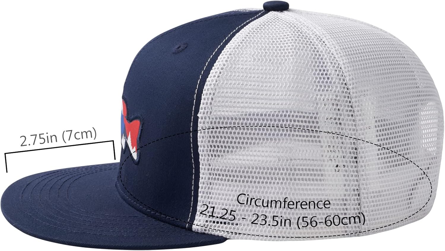 BASSDASH Flat Brim Trucker Cap Adjustable Snapback Hat Mesh Back for Men Women - Image 3