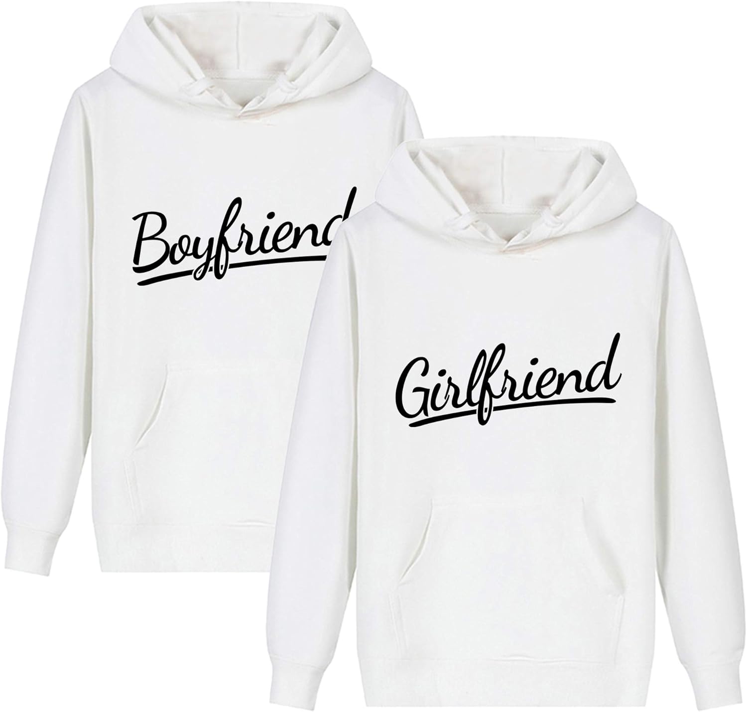 KMCOJIA Boyfriend Girlfriend Matching Couple Hoodie,Pure Cotton