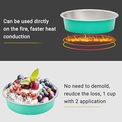 Vista 95 de Beasea Latas desechables para tartas de 4 pulgadas, paquete de 50 mini sartenes con tapas, molde de aluminio dorado de 8 onzas, moldes para tartas