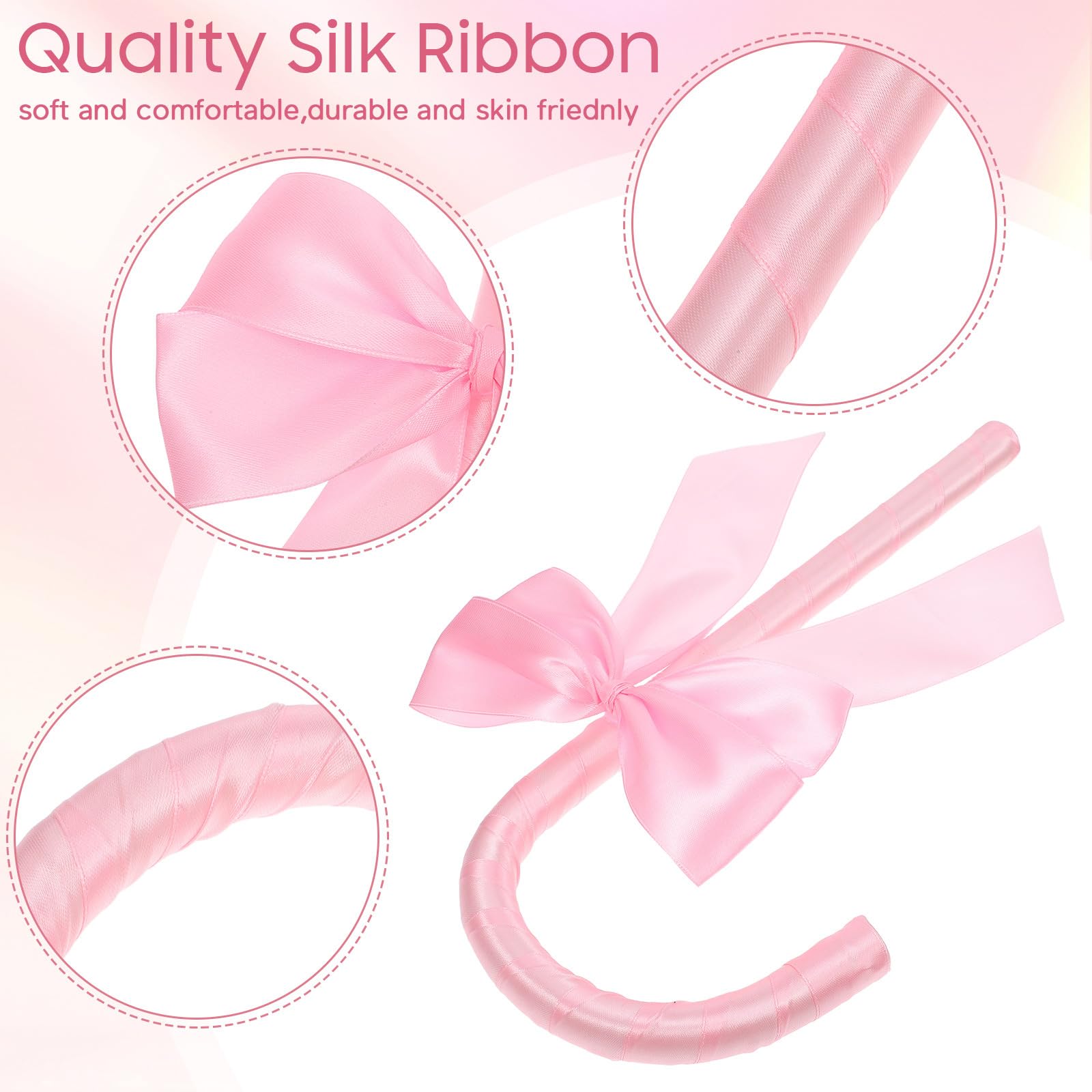 MAGICLULU Canne d'halloween, Accessoire de Costume de Berger, de Nœud en Plastique Rose pour Fête, Cosplay, Béquille Décorative pour Représentation sur Scène
