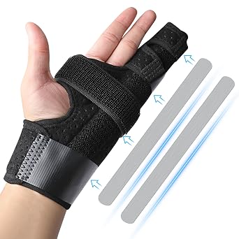 Pinky Finger Splints, Trigger Finger Brace for Little/Small Finger - Support Brace for Right & Left Hand - Splint for 4th or 5th Finger Injury, Fracture, or Breaks - M