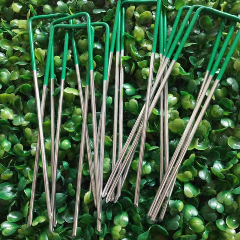 Piquets de Jardin Métalliques en U 50 Pièces en Fil Galvanisé