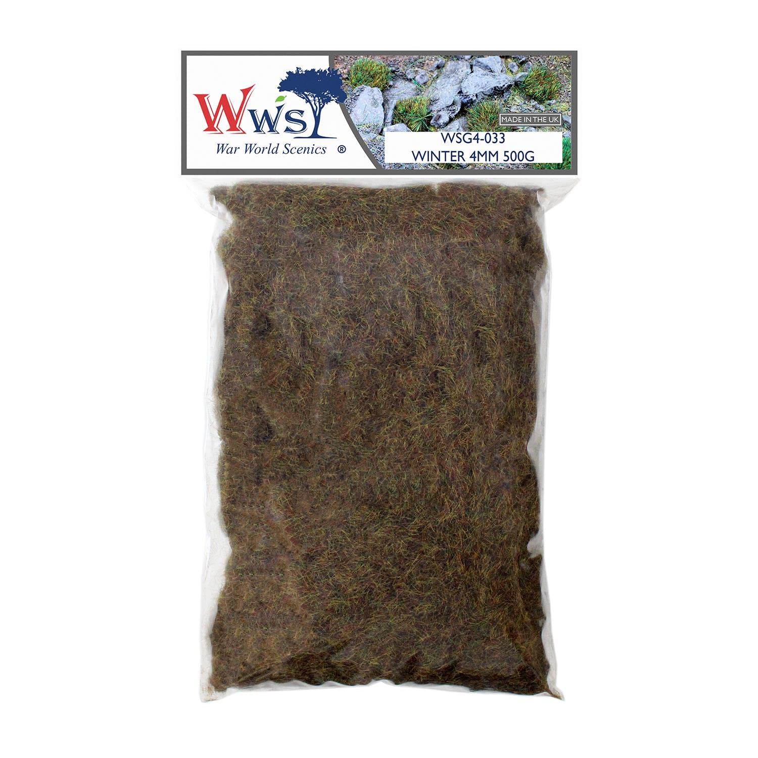 WWS War World Scenics WWScenics | 4mm Winter Statische Grasfasern | 500g | WSG4-033 | Streugras für Modellbahn und Modellbau