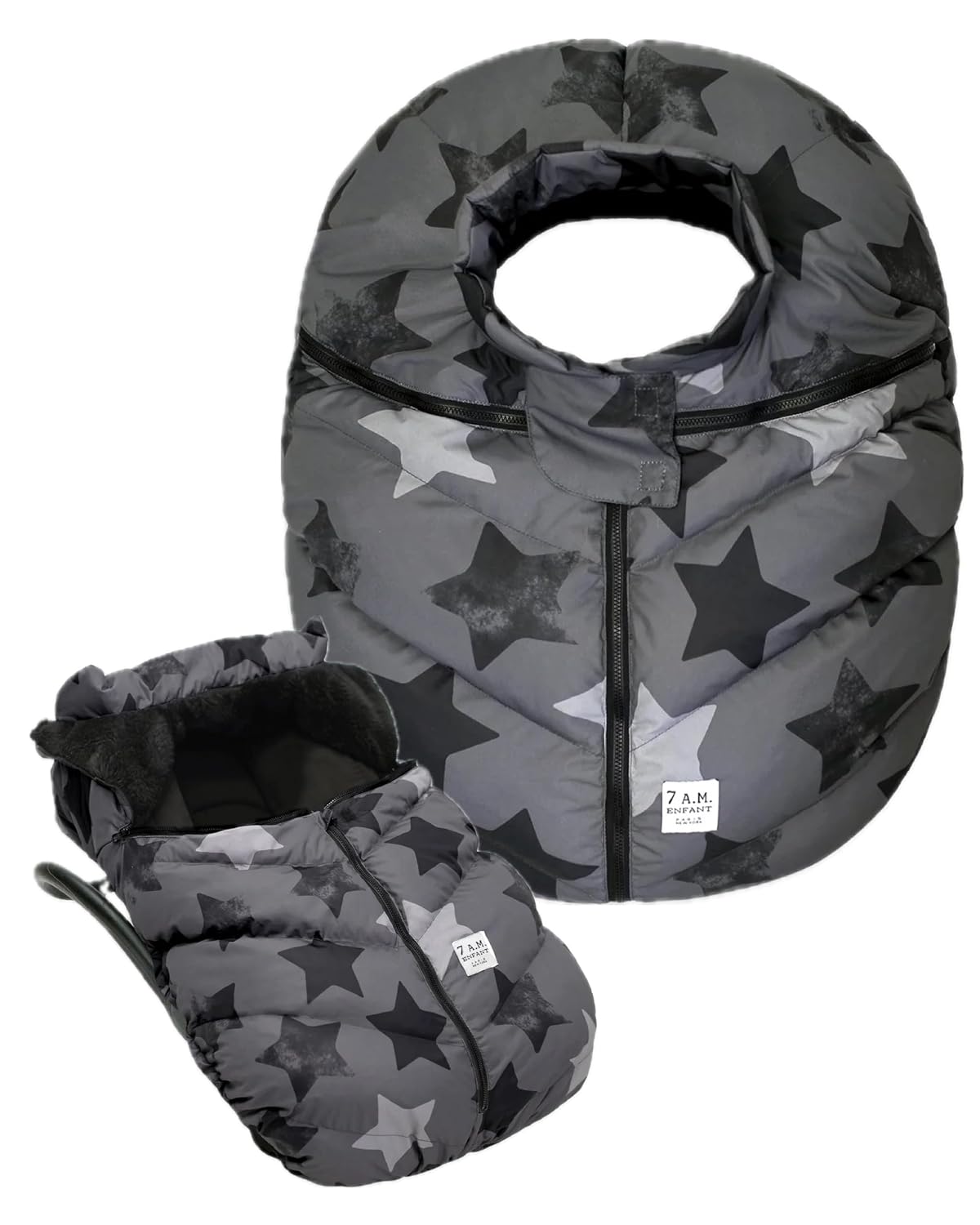 7AM Enfant Car Seat Covers - Cocoon Baby Cover for Boys & Girls, Rain & Snow Repellent, Breathable Windproof, Center Zipper, Universal Fit for Infant Car Seat (0-12M) (Navy)