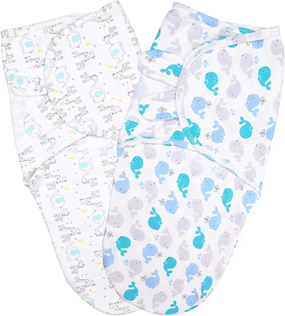 Vicloon Baby Swaddle Wrap, 2 pcs Newborn Swaddle Blanket Wrap, Organic Cotton Baby Blanket Wrap for Baby 0-3 Months 7-14lbs