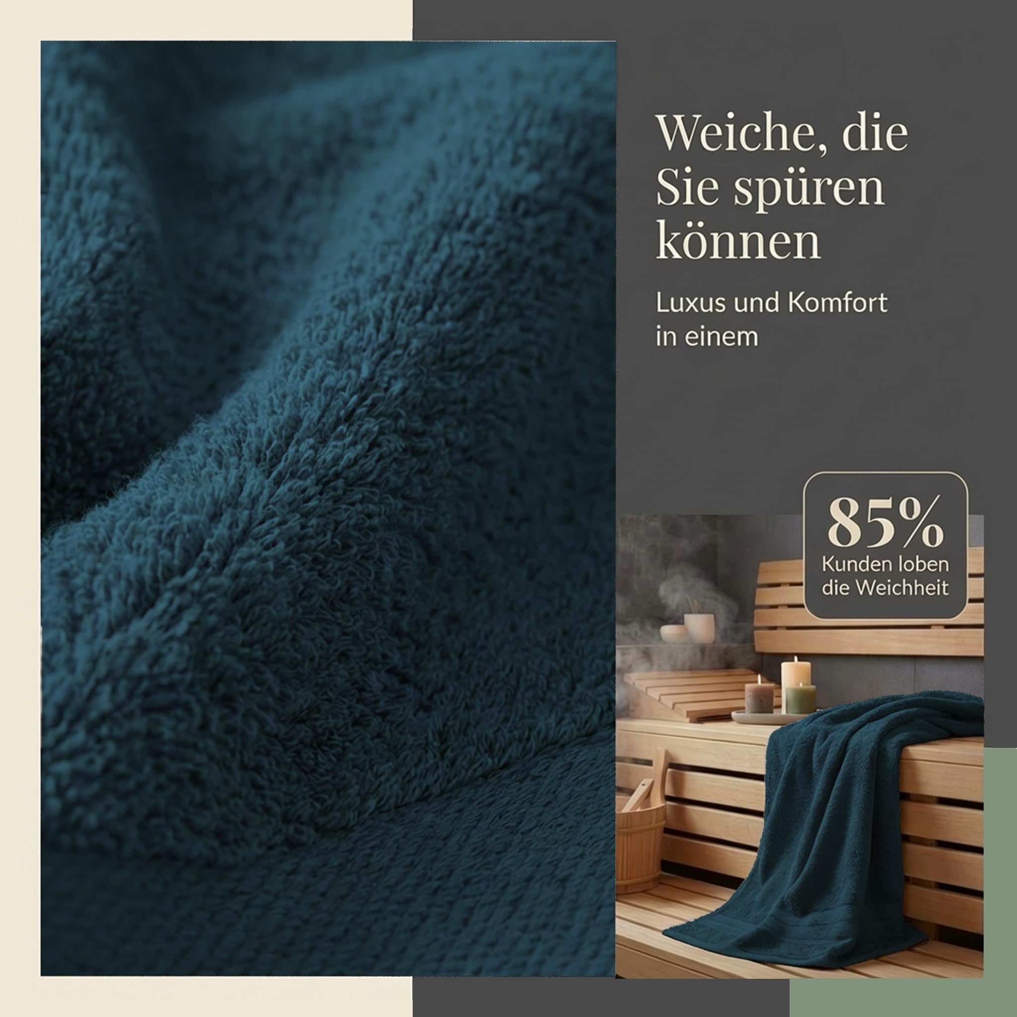 Komfortec 2er Saunahandtuch Set 80x200 cm – Bild 6