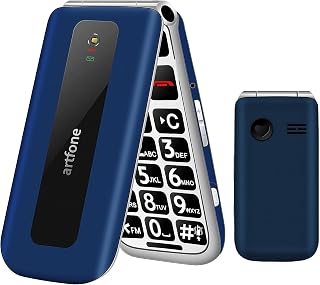 artfone F20 Blau - Seniorenhandy Klapphandy Ohne Vertrag丨2G GSM Handy für Senioren丨Dual SIM Großtasten Mobiltelefon丨2,4 Zoll Farbdisplay丨SOS Notruftaste丨FM Radio丨Sprachansage丨Kurzwahl丨1300mAh Akku