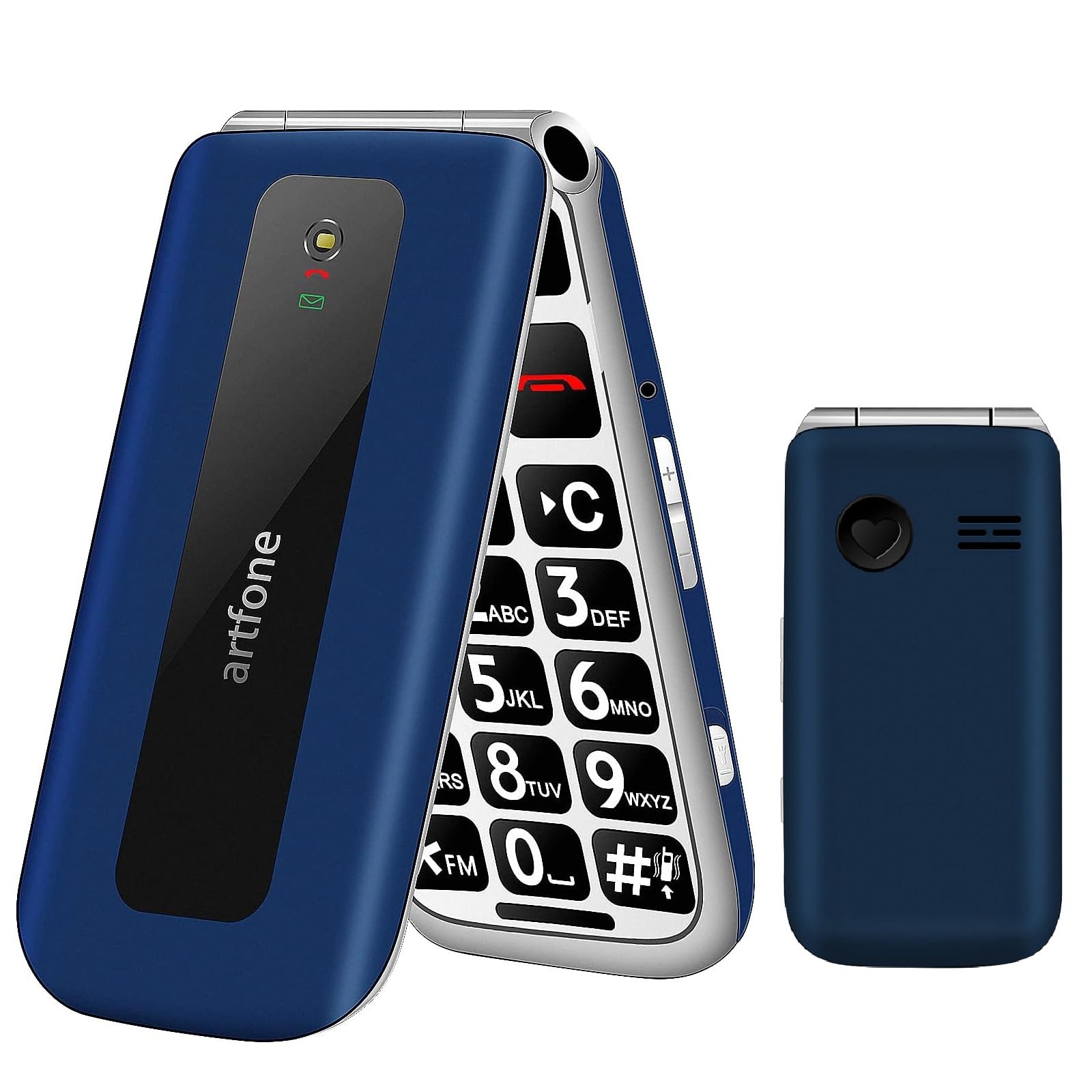 artfone F20 Blu - Telefono Cellulare per Anziani丨GSM Flip Telefoni Cellulari con Tasti Grandi丨2.4" Display丨Funzione SOS丨Volume Alto丨Doppia SIM丨Batteria da 1300 mAh丨Funzione di orario丨Torcia丨Radio