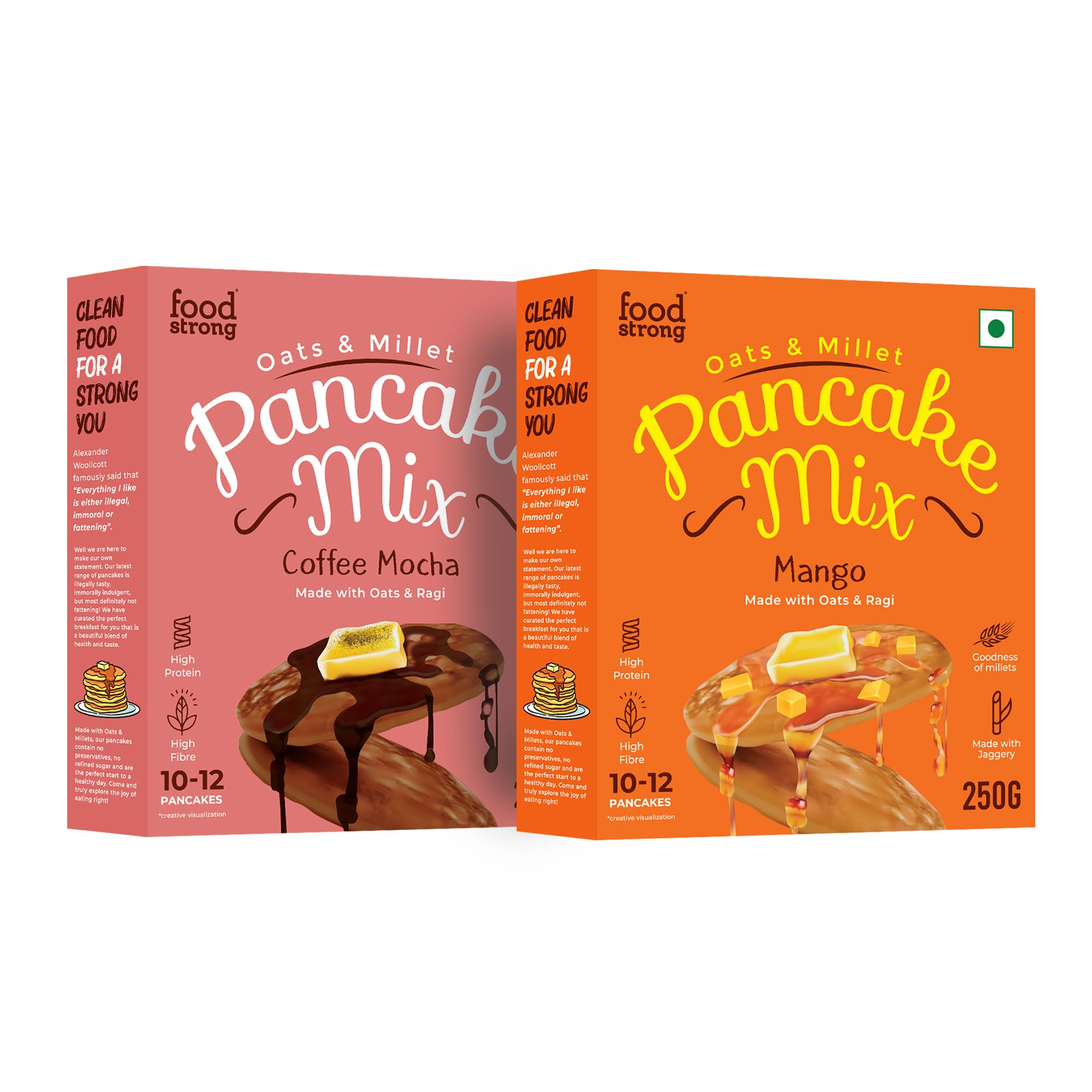 foodstrong Oats & Millets Mango & Coffee Mocha Waffle & Pancake Mix, High Protein & Fibre, No Maida, No Refined Sugar - With Jaggery, Eggless Instant Breakfast Mix 250G X Pack Of 2 (B0CXDVG5JD) Amazon Price History, Amazon Price Tracker