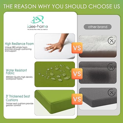 Miniatura 2 de idee-home Cojines de tumbona para exteriores, cojines para sillas de descanso al aire libre para muebles de exterior, resistentes a la intemperie y