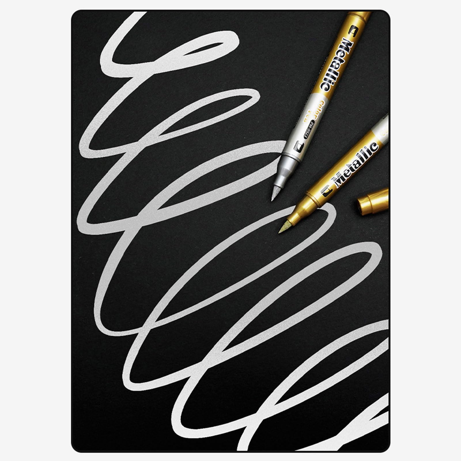 Rotulador metálico de doble cara y plateado para escribir en papel, piedra, cerámica, piel, tela, metal, rotulador