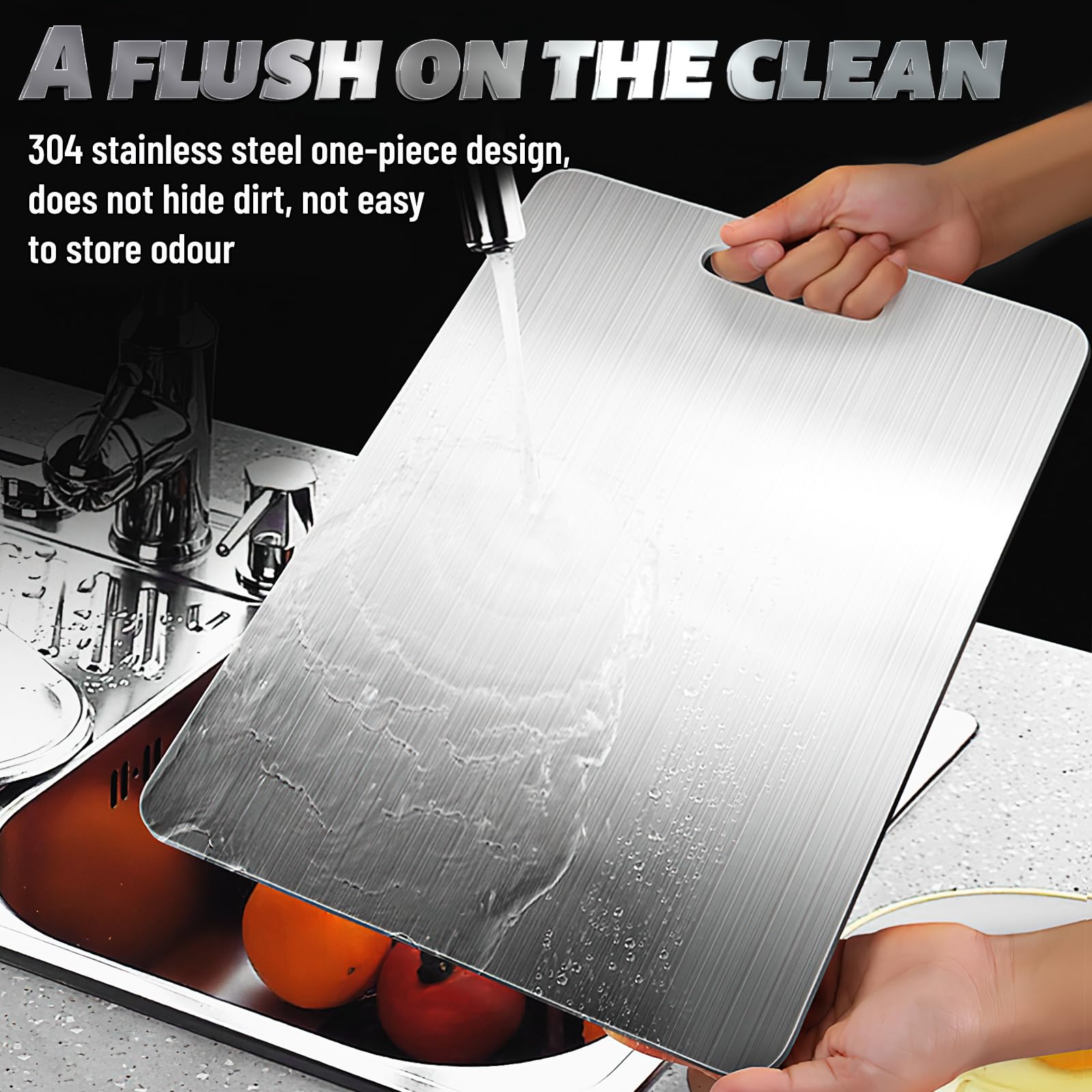 Tagliere In Acciaio Inox 304 - Doppia Faccia Per Carne E Verdure, Appendiabile - Foto 14