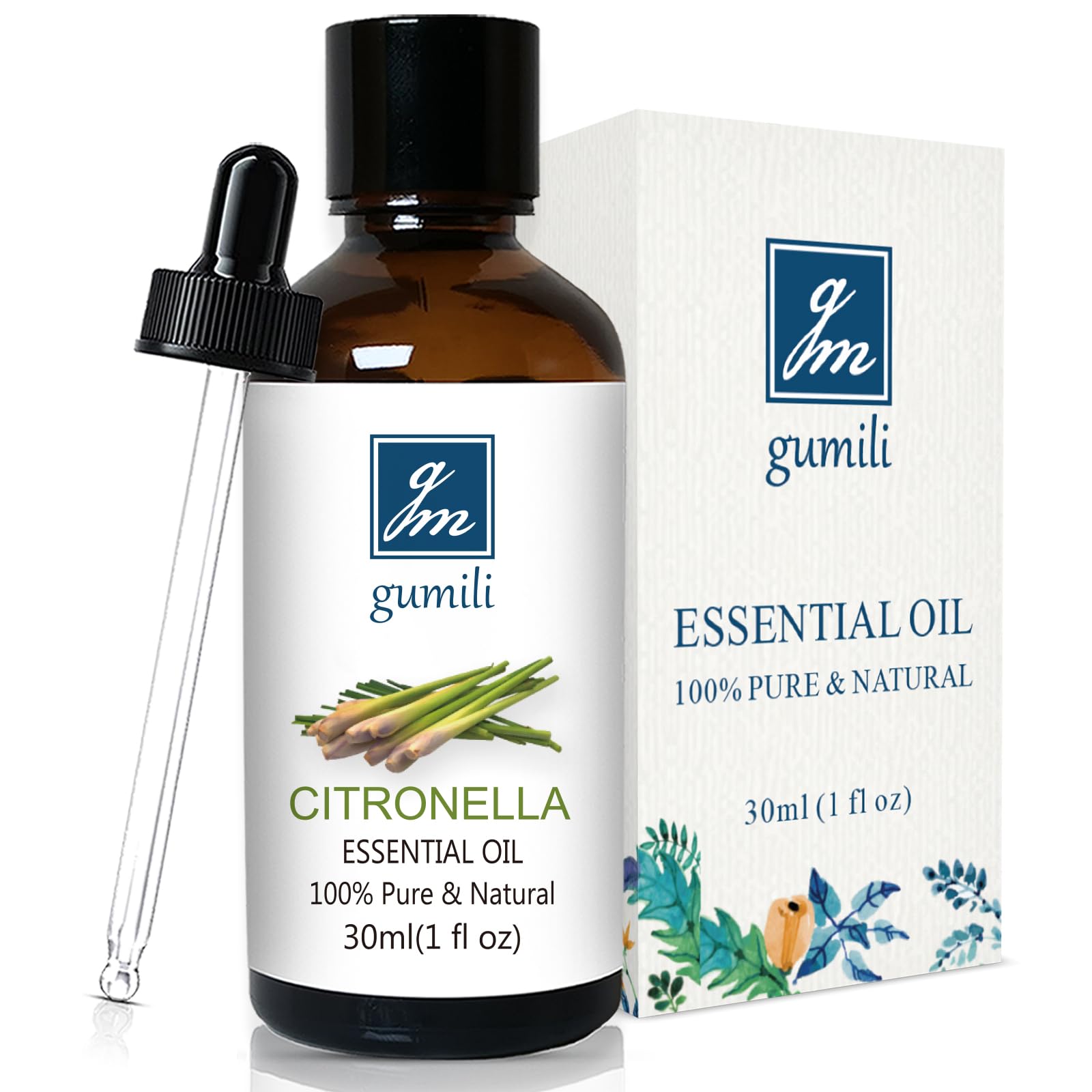 GM Gumili Citronella Oil for Spray, Diffuser, Candle, Soap, 1 Oz