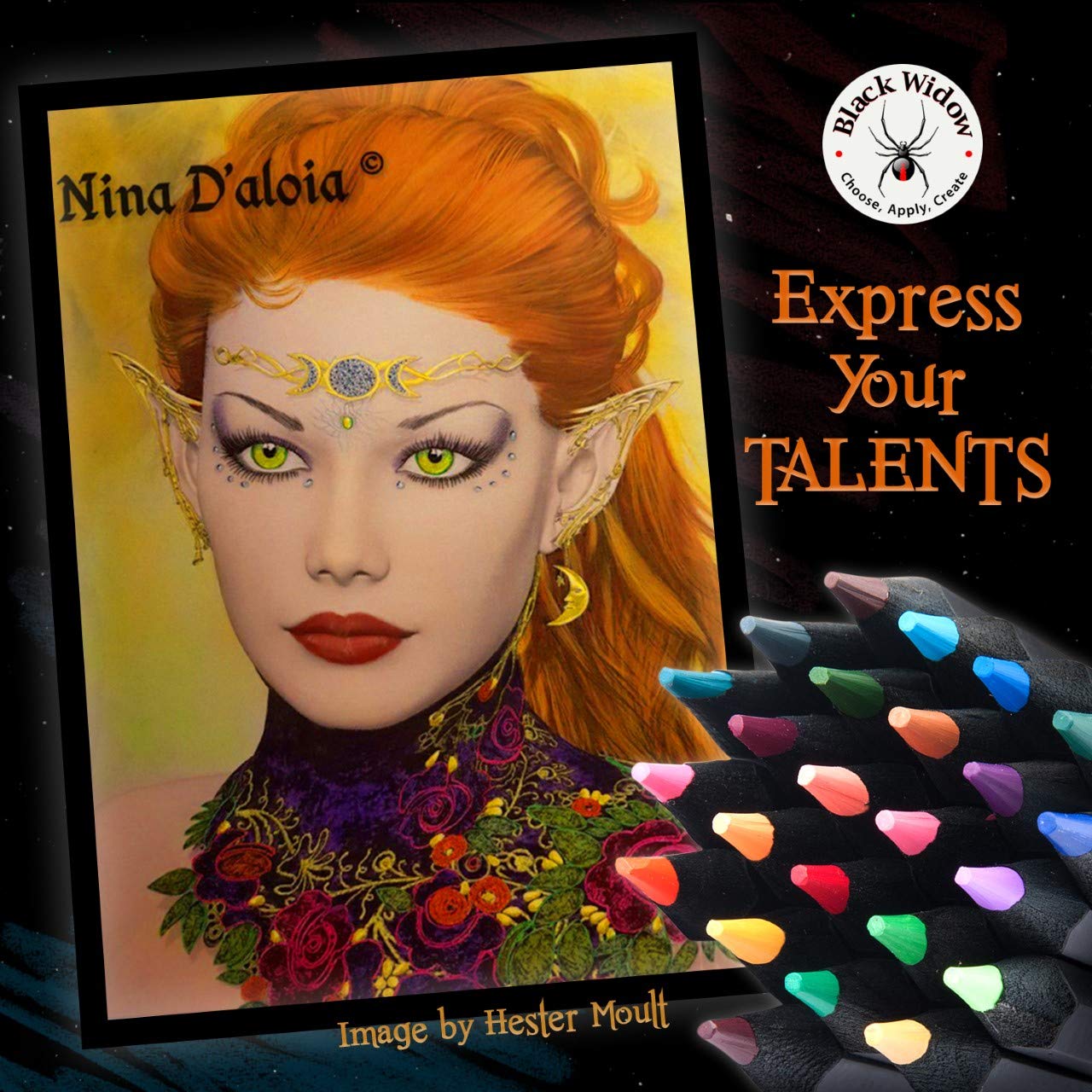 Buy Black Widow Coloured Pencils For Adults 24 Colouring Pencils