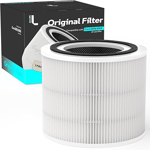 Filtro de repuesto para Levoit Core 300 True HEPA, para LEVOIT Core 300 y 300S, sistema de filtración 3 en 1 con carbón activado granular de alta