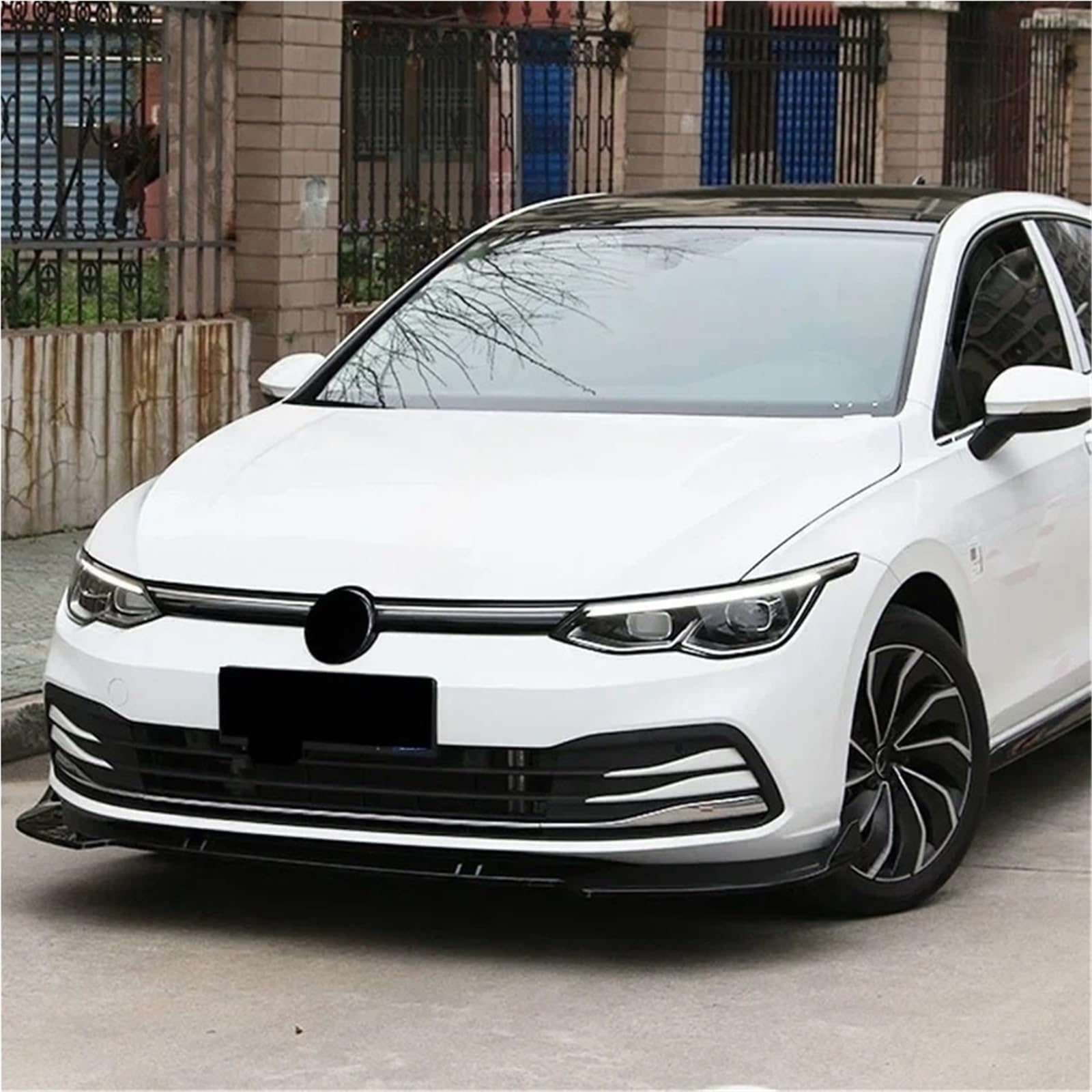 Kompatybilny z VW R- Golf 8 MK8 Life GTI GTD GTE Pro 2021 2022 2023 nakładka na nakładki zderzaka przedniego podbródek Body Kit akcesoria do tuningu Splitter(R-L Carbon Look)