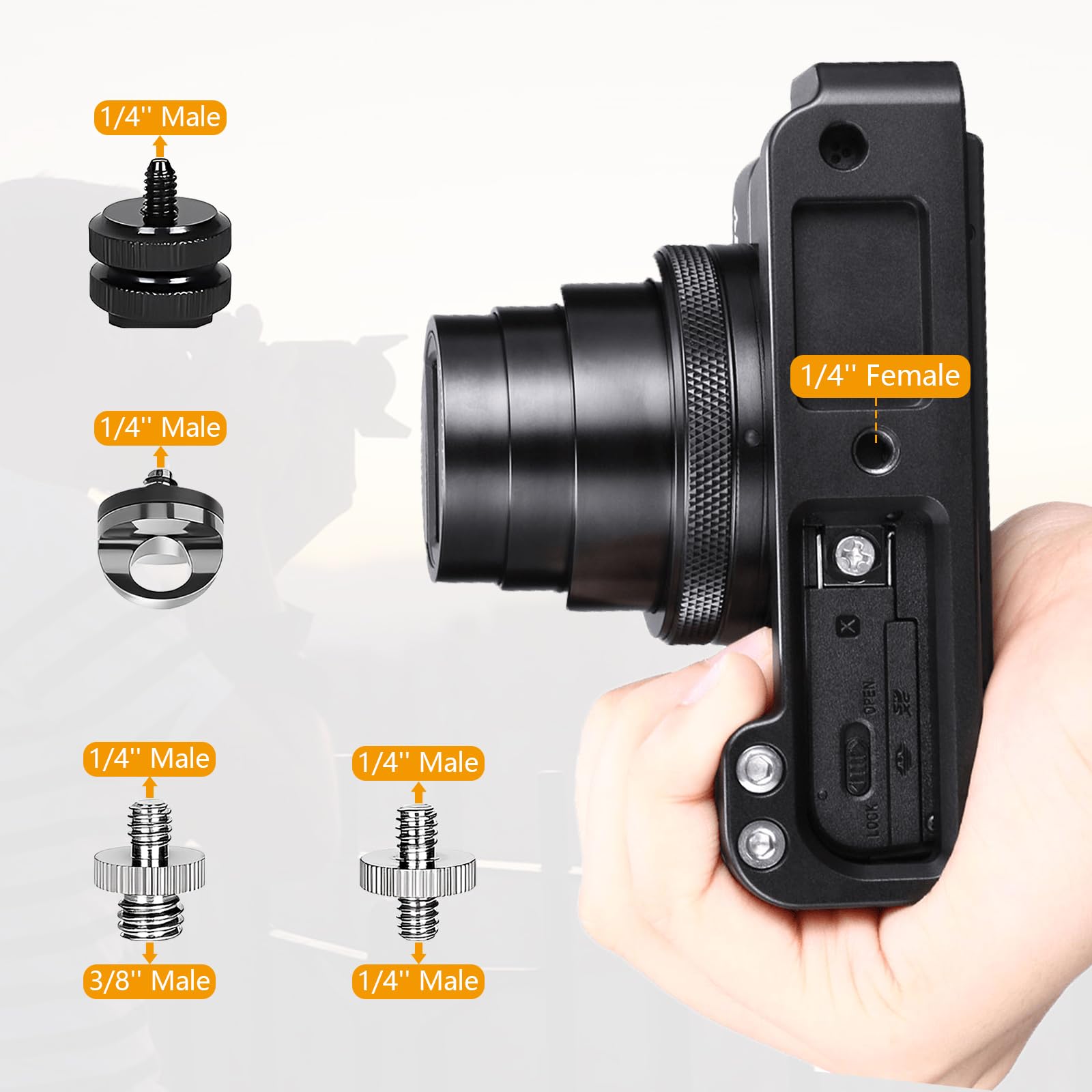 1/4 A 3/8 Adattatore Viti Di Raccordo Per Treppiedi 1/4" A 3/8 - Foto 9