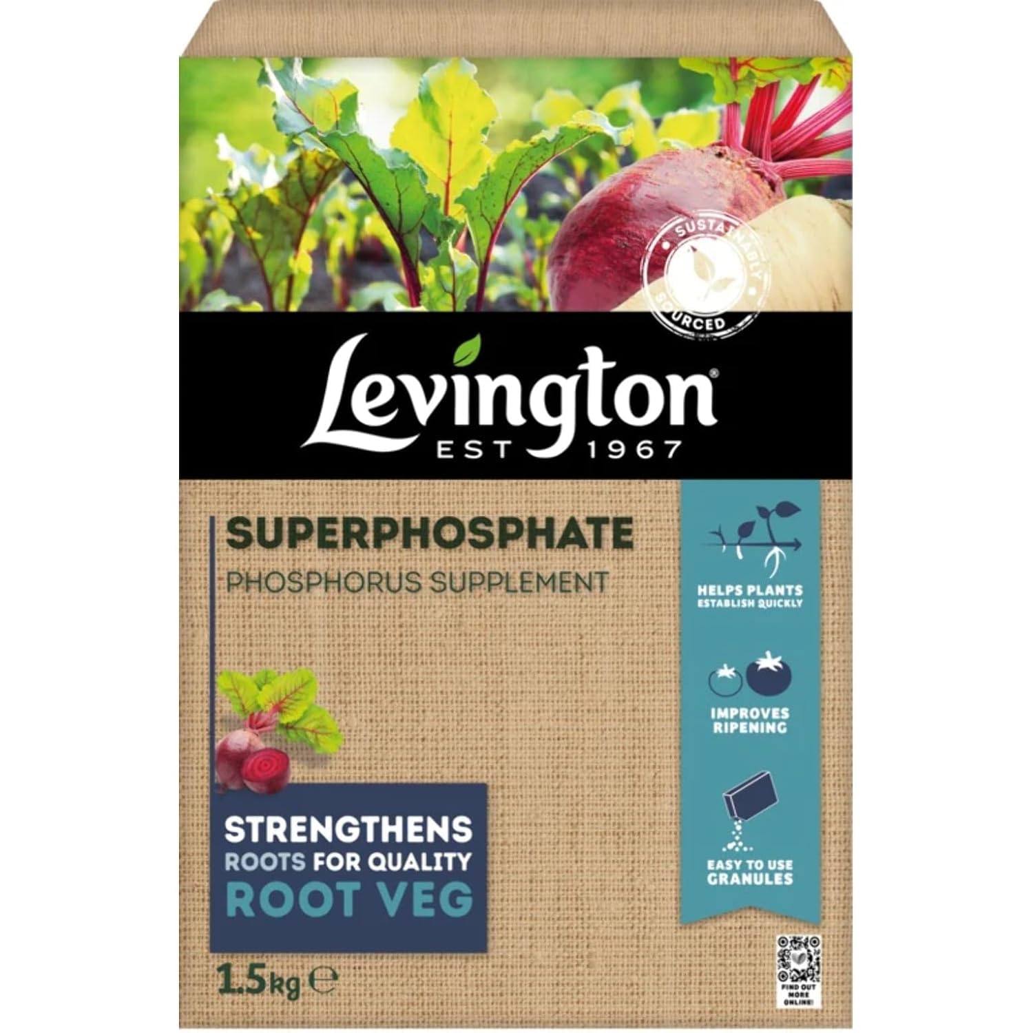Levington Superphosphate 1.5kg – High-Phosphorus Fertiliser for Strong Root Development and Improved Crop Yield – Ideal for Vegetables, Fruits, and Flowers