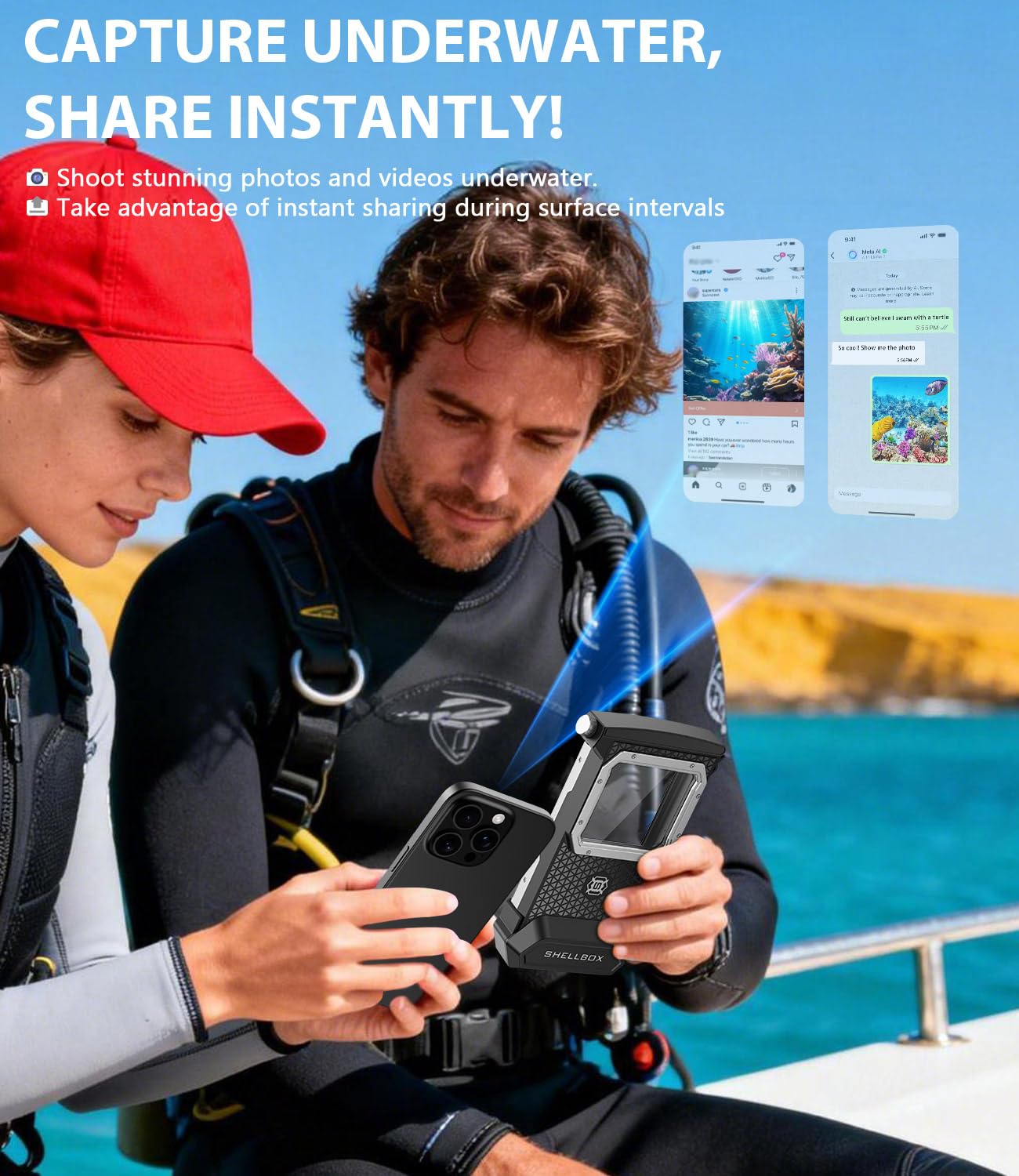Funda impermeable IP68 para pantalla táctil subacuática – Funda profesional de buceo para iPhone, Samsung, Redmi, Xiaomi – Funda impermeable para teléfono móvil para buceo, esnórquel, foto y vídeo