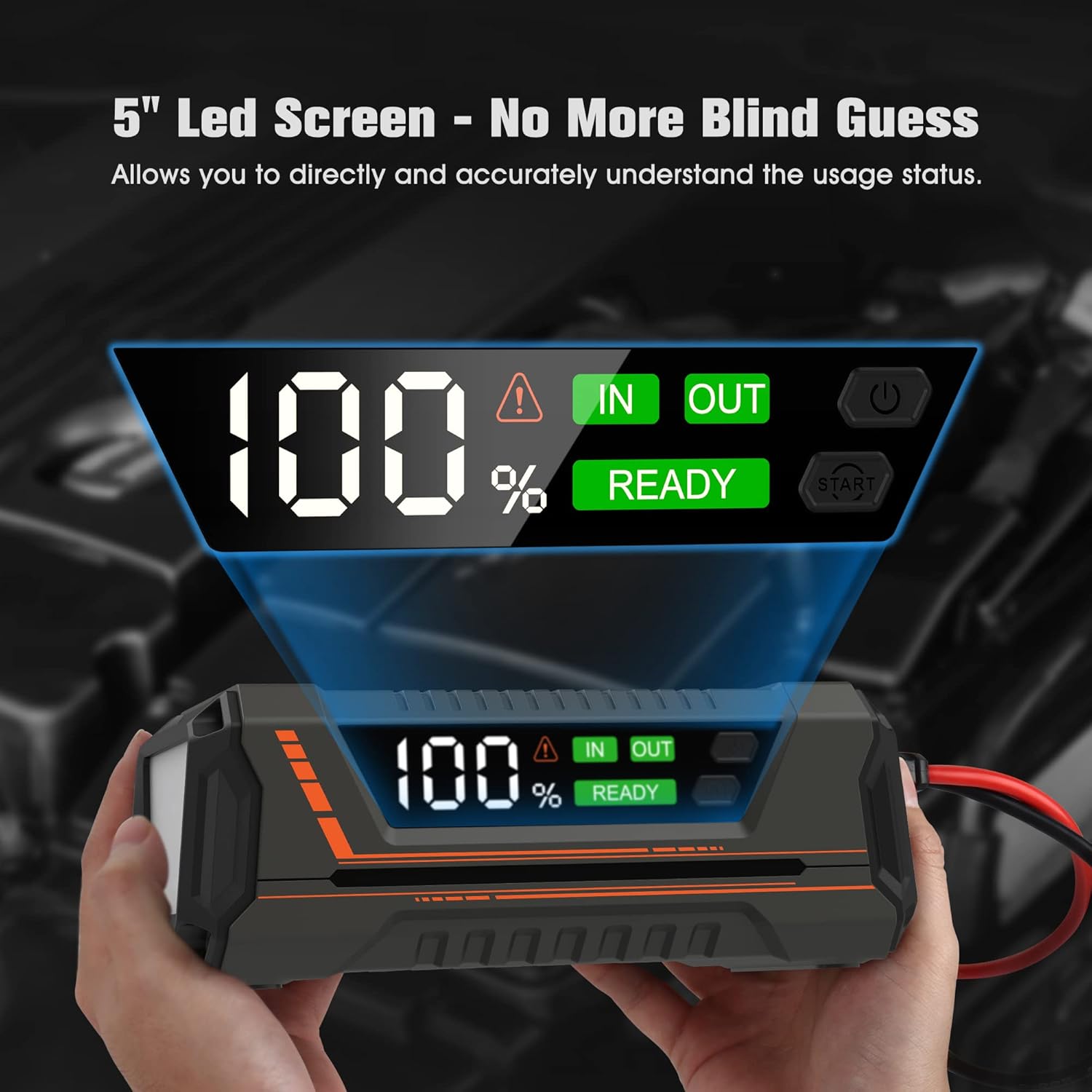Car Battery Jump Starter 2000A 20000mAh - MaxAngel 12V Portable Jump Starter Box (Up to All Gas or 12L Diesel), Car Battery Booster Pack, Lithium Power Bank Charger with USB QC 3.0, Type C, LED Light