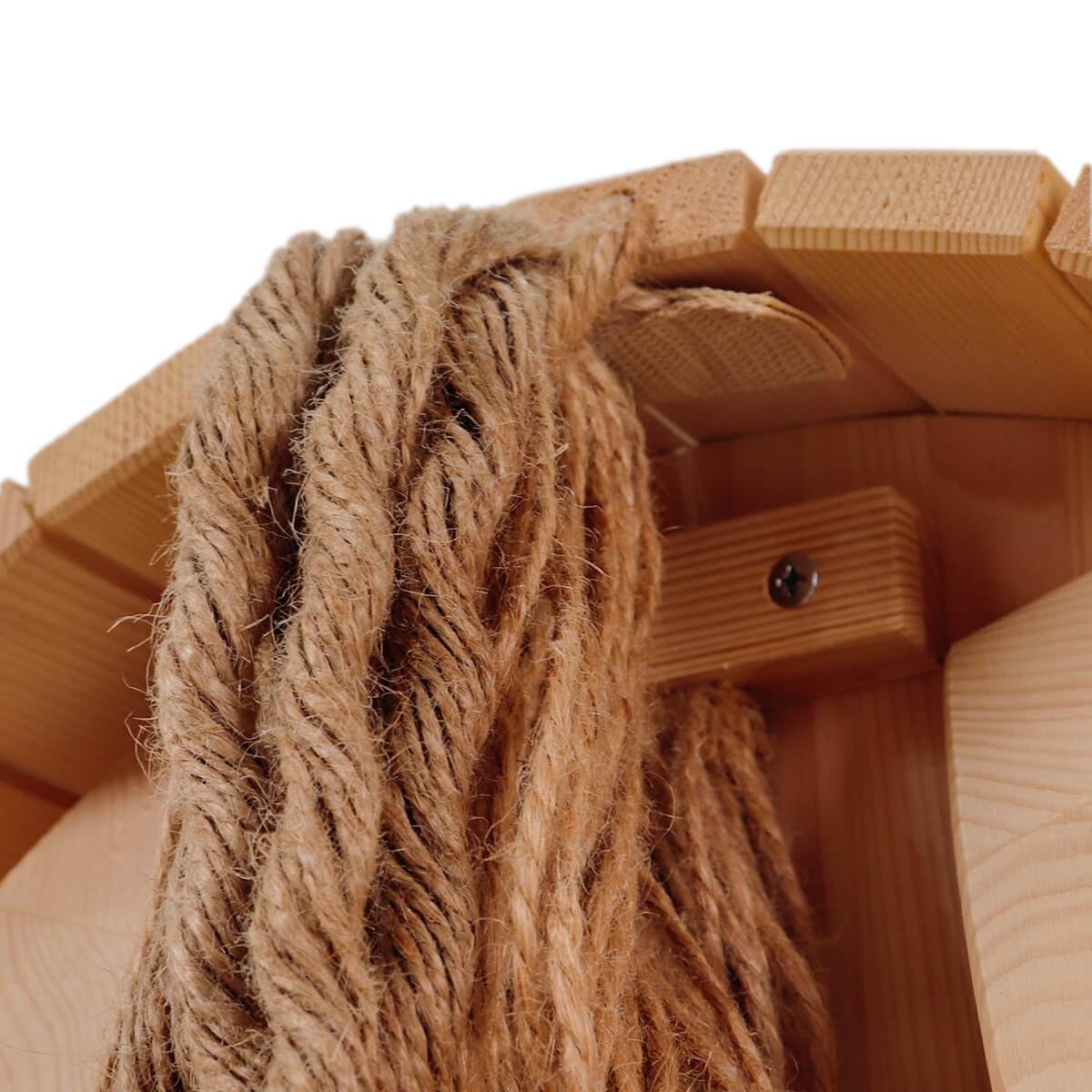 Holzspielzeug Peitz Mähne & Schweif für Voltigierpferd | Natürliches 3er-Set mit Haltegriff als Ersatzteil für Hobby Horsing