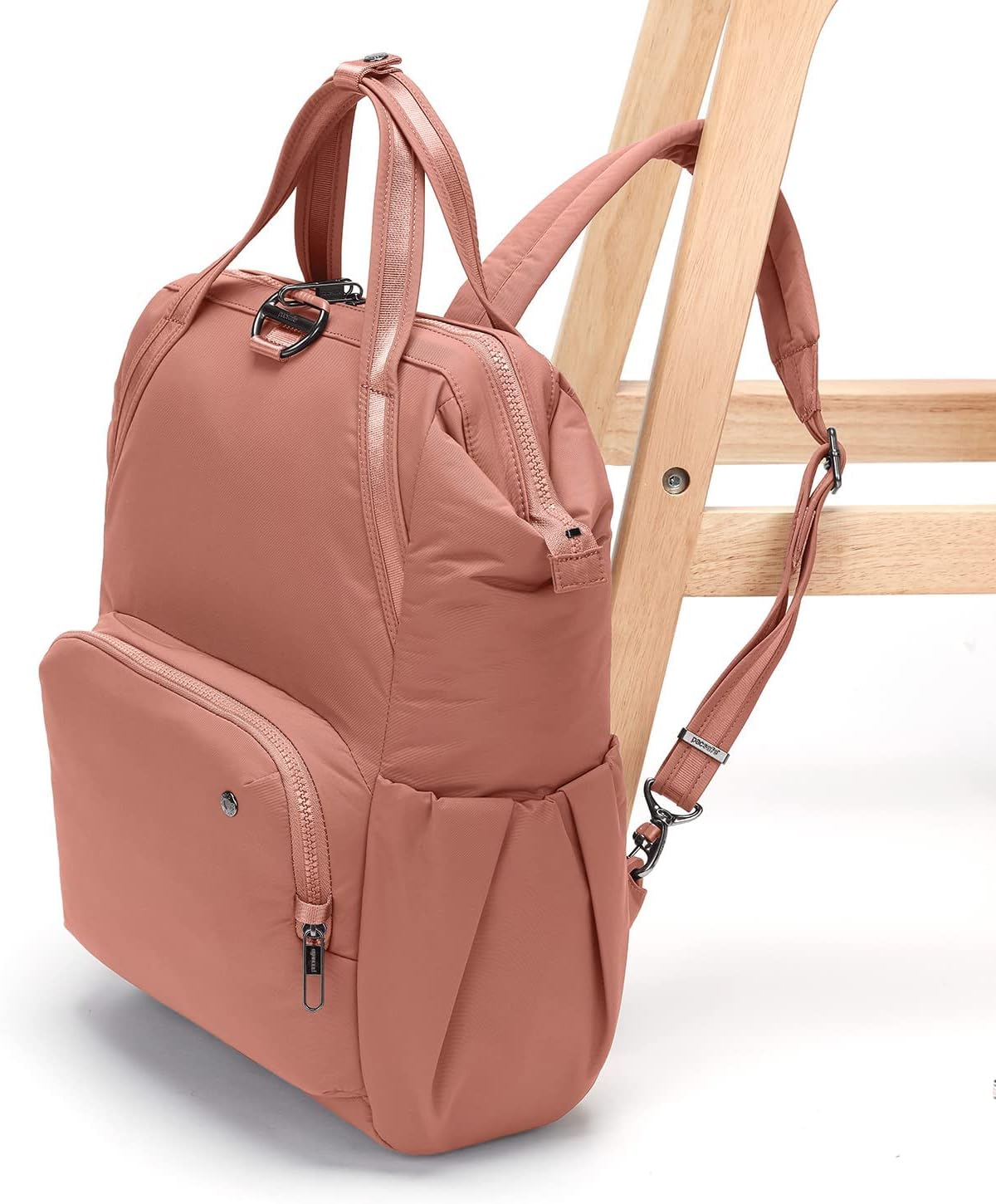 Pacsafe Women's Citysafe CX 17L Anti Theft Backpack-Fits 16 inch Laptop, ECONYL Rose, One Size - Image 5