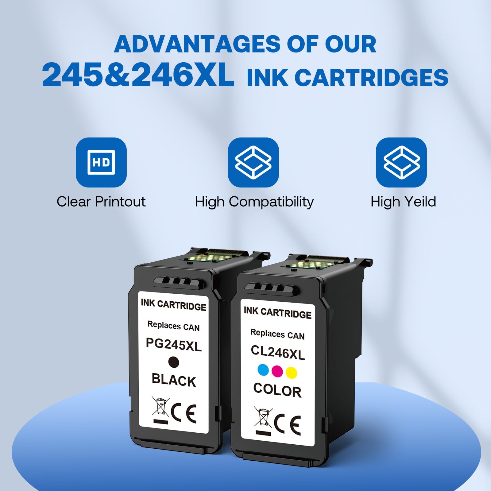 Cartucce PG-245XL / CL-246XL Rigenerate Per Canon PIXMA IP2820 MG2555 MG2522 TR4522