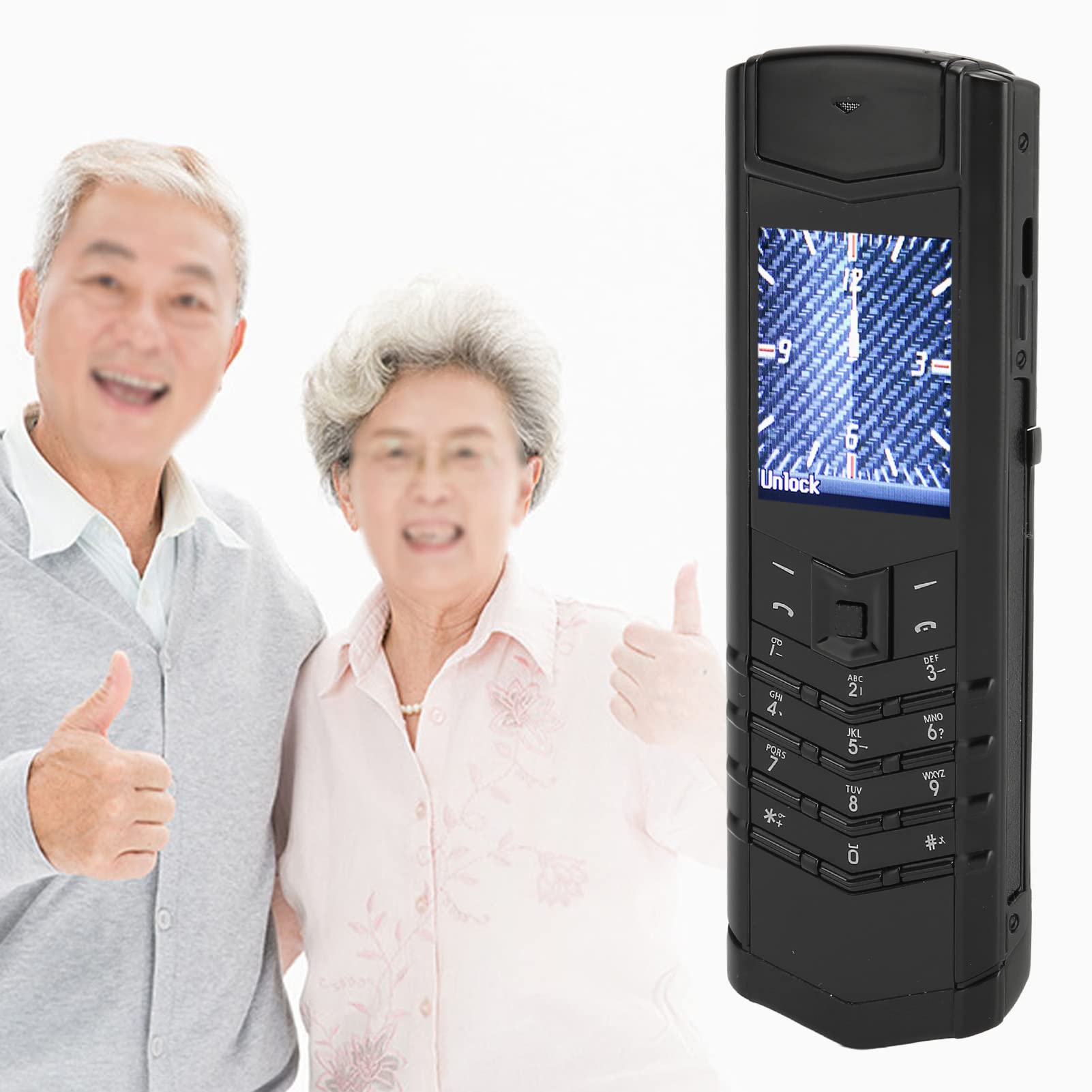 Starszy Telefon Komórkowy, Tylna Kamera 5 MP Starszy Telefon Komórkowy Dual Standby dla Uproszczonej Sieci 2G Dual SIM Backup (Czarny)