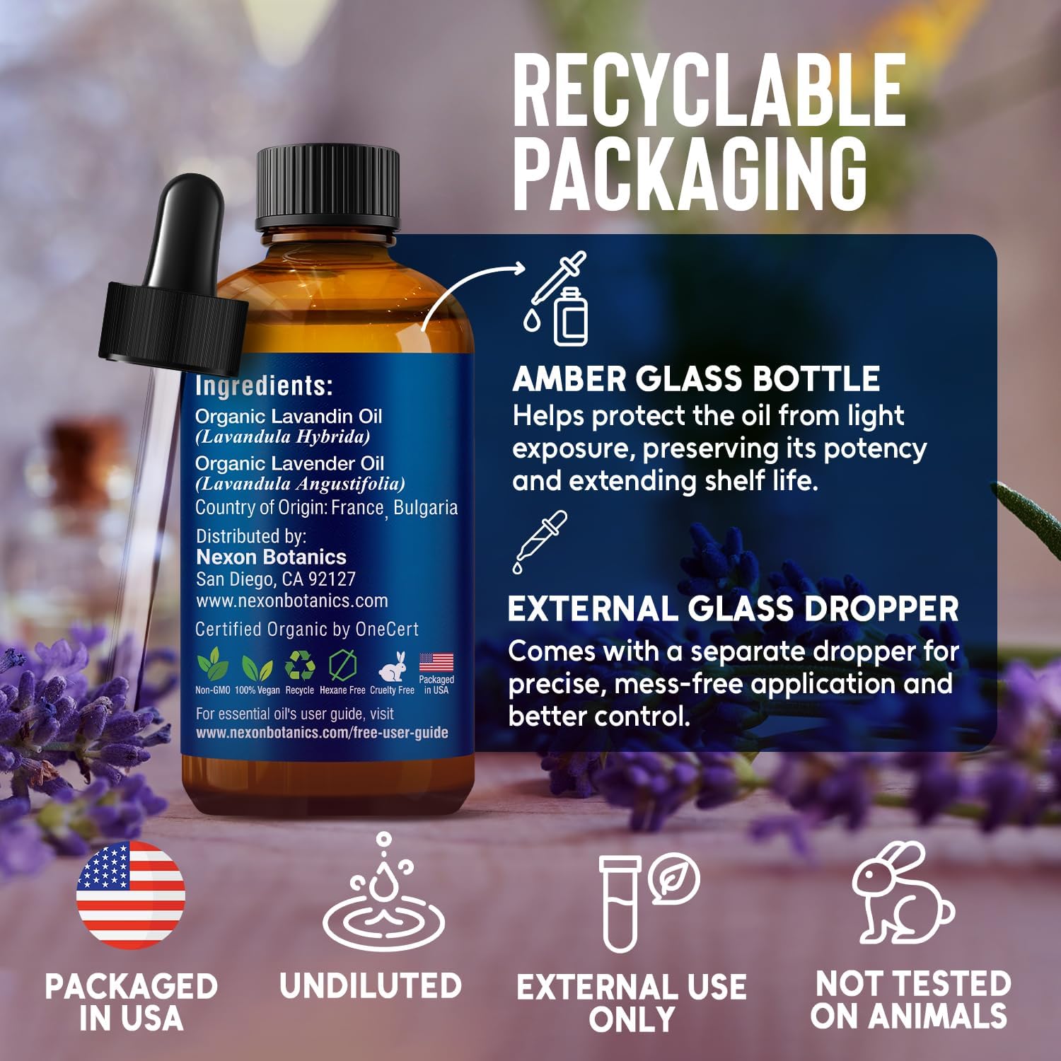 Organic Lavender Essential Oil 30 ml - Pure, Natural Oils for Aromatherapy, Diffusers, DIY, Candle and Soap Making Scent - Nexon Botanics - Image 5