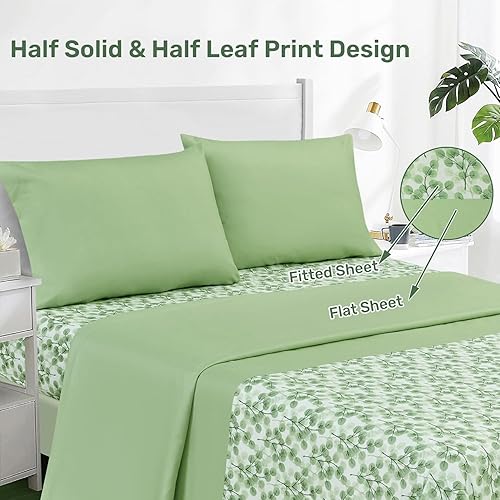 Miniatura 2 de ARTALL Juego de sábanas de microfibra para todas las estaciones de 4 piezas, incluye 2 fundas de almohada, 1 sábana encimera, 1 sábana bajera con