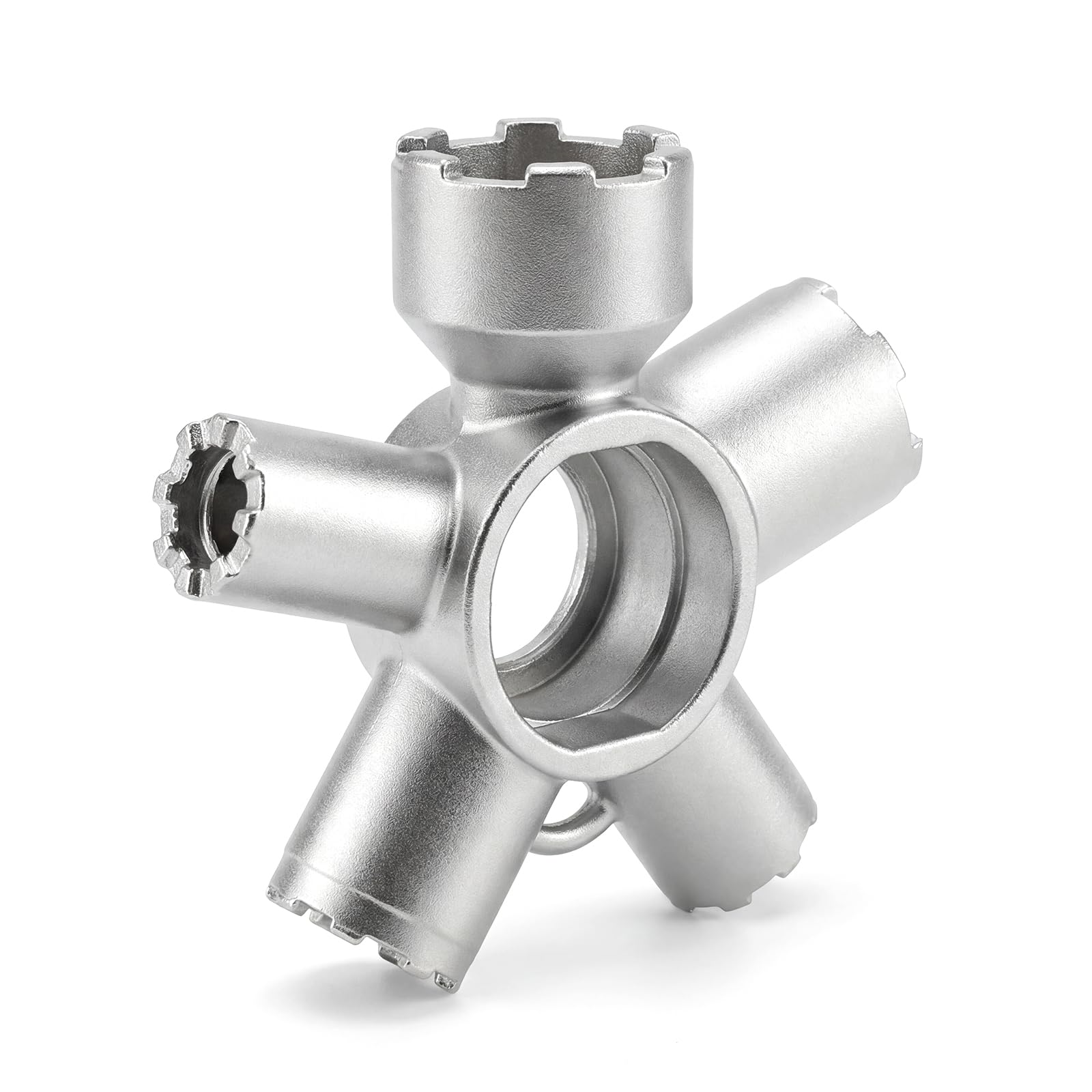 Photo 1 of 10-in-1 Metal Faucet Aerator Removal Tool — Heavy-Duty Key for M16.5/M18.5/M21.5/M22/M24/M28, Fits Hidden-Thread & Housing Aerators, Compact Universal Wrench for Kitchen, Bathroom & Outdoor Faucets