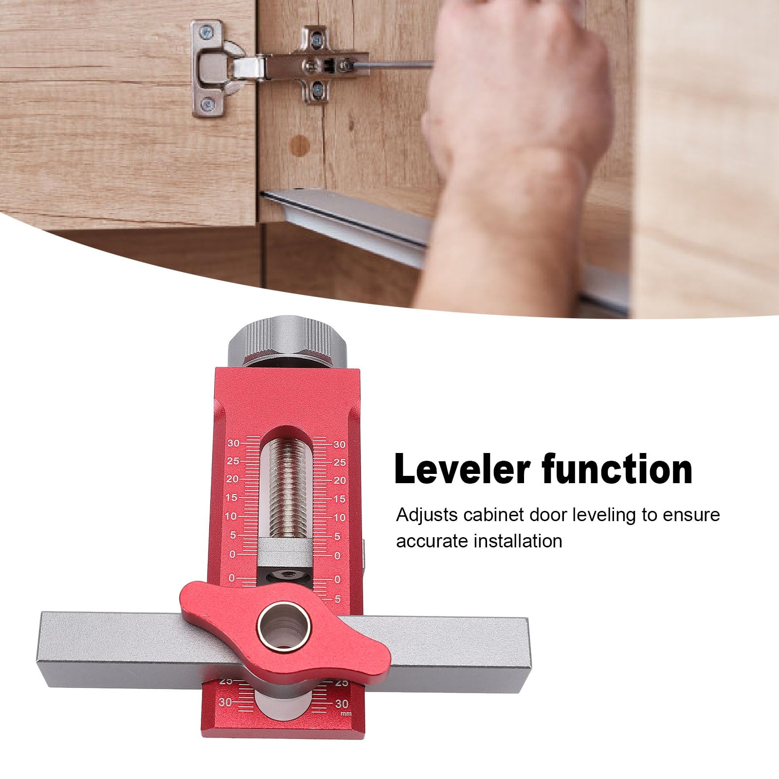 Aluminum Cabinet Door Installation Positioner, Adjustable Cabinet Hardware Jig - Image 2