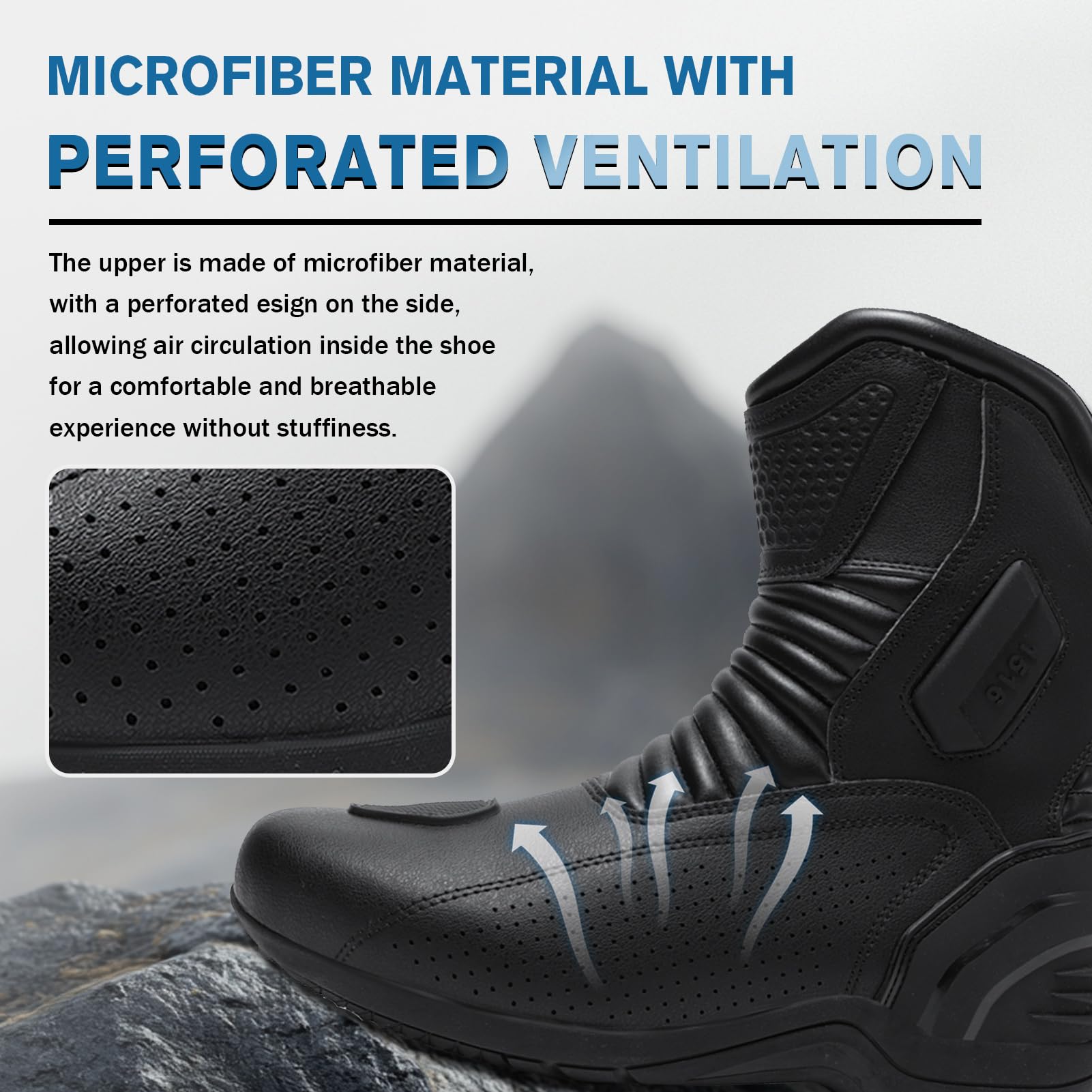 Chaussures De Moto Pour Homme Et Femme, Bottes De Souliers Motard En Cuir Respirant Avec Maintien De La Cheville, Semelles Antidérapantes Hydrofuges