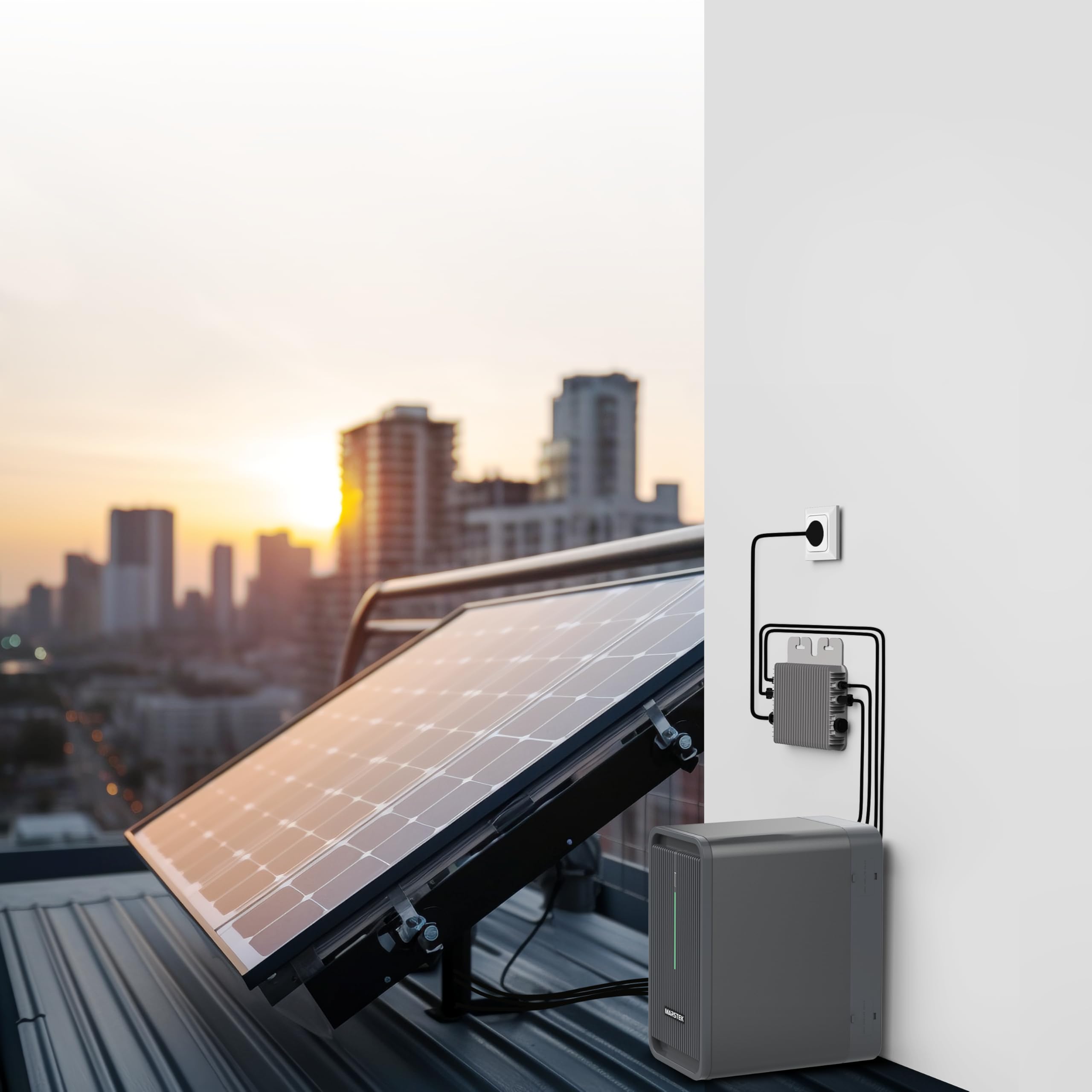 Marstek Accumulo Solare B2500D 2025 Aggiornato, 2240Wh per impianto fotovoltaico da balcone PLUG & PLAY, accumulo per impianto FV, accumulo di energia da 2,24kW power bank solare per casa e balcone