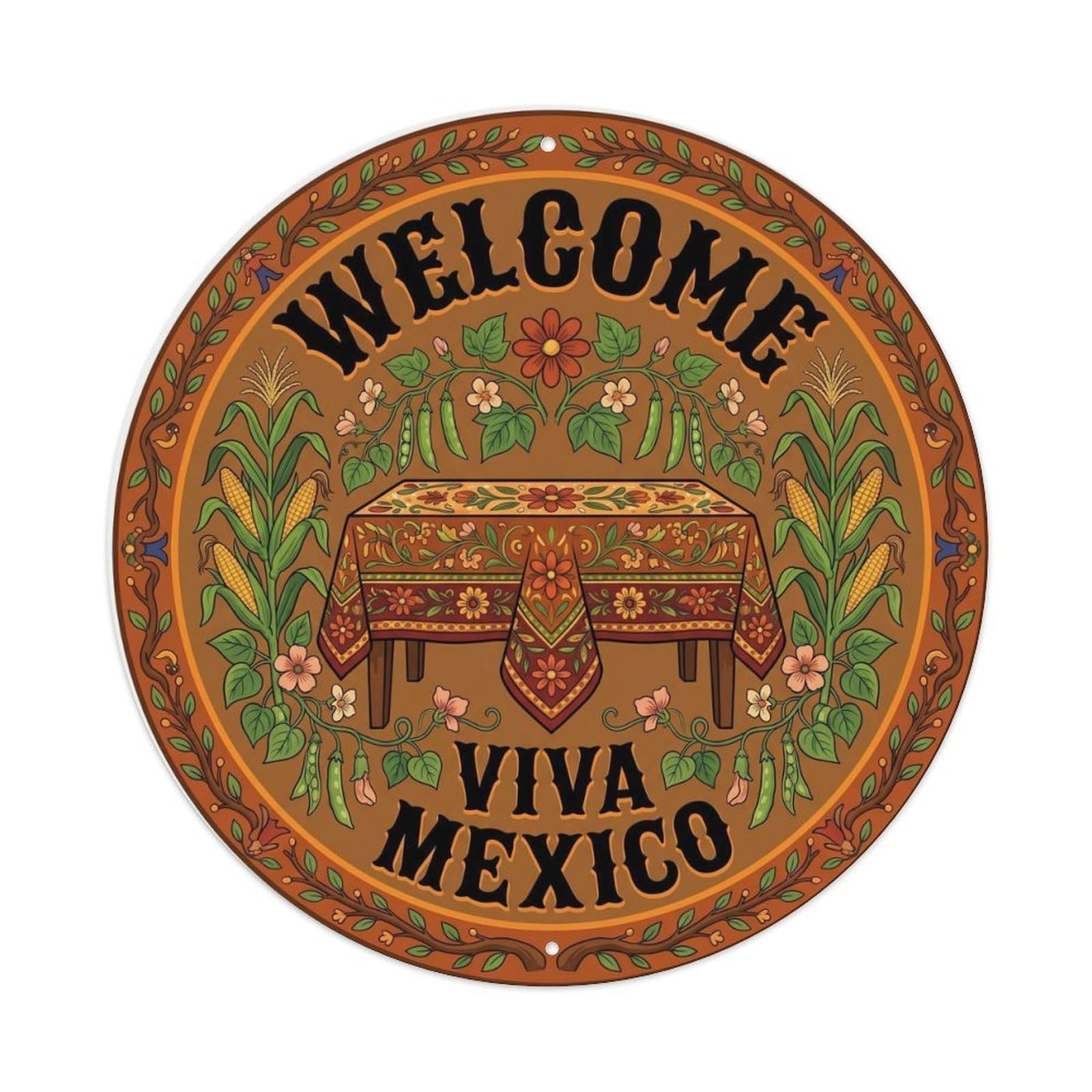 Mexican Fiesta Welcome Family Reunion Metal Sign