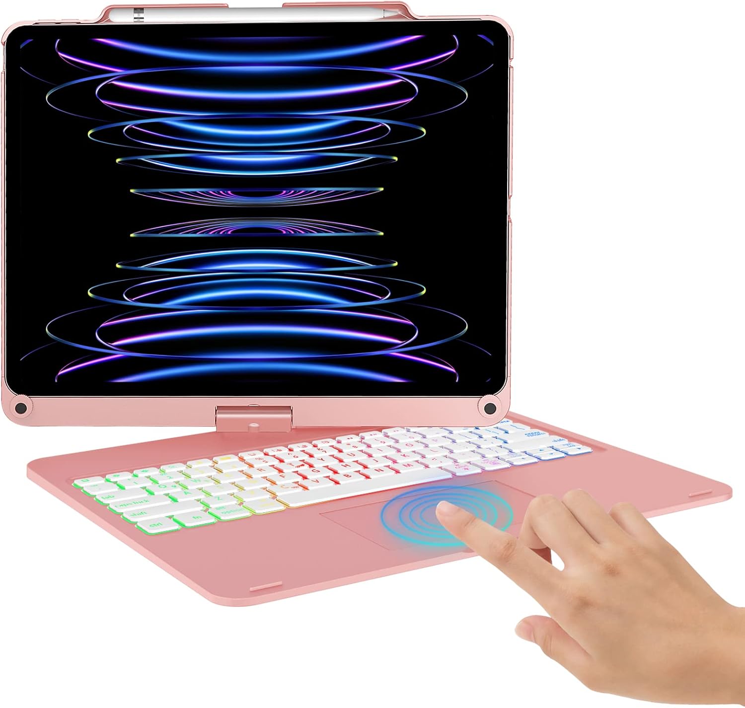 KVAGO iPad Pro 12.9 Keyboard Case, MultiTouch Trackpad Keyboard Case iPad Pro 12.9 inch 6th