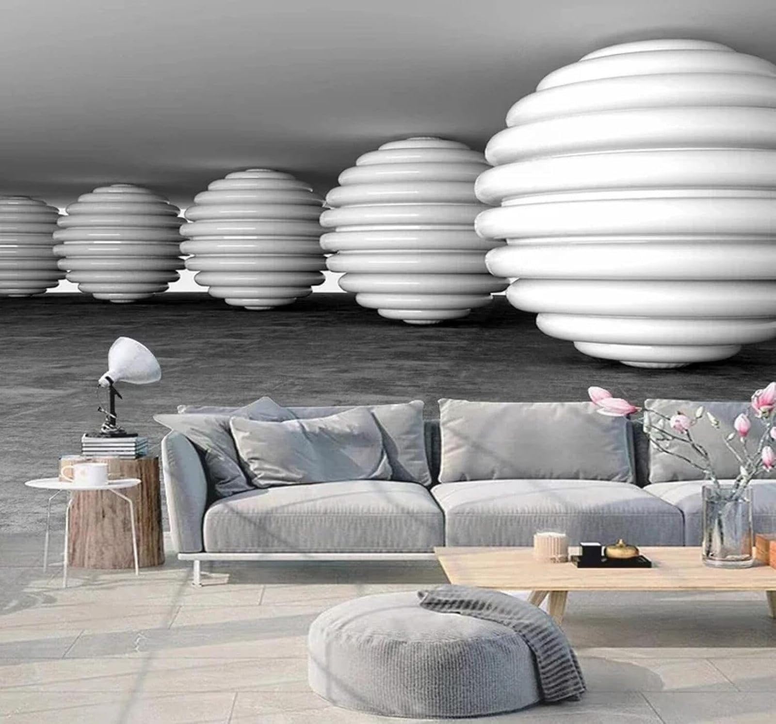 XLMING Abstract Three Dimensional Geometric Spherical Space 3D Wallpaper Luxury Home Dining Decor Paste Sofa Living Room The Wall for Bedroom Mural-400cm×280cm
