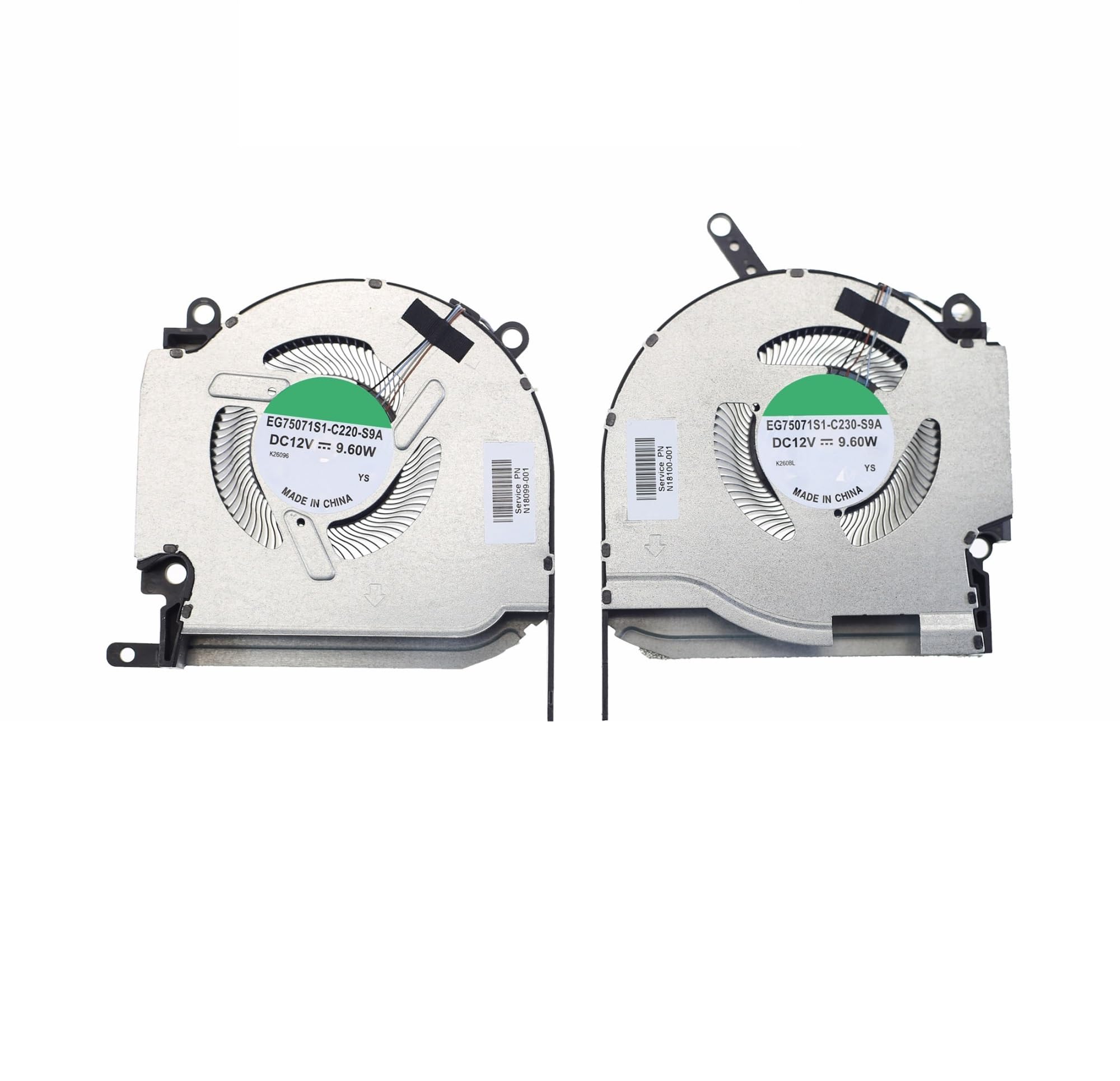 tianwandong Laptop Cooling Fan EG75071S1-C230-S9A EG75071S1-C220-S9A DC12V 9.60W 4-Pin For 16-K 16-N TPN-Q280 N18100-001 N18099-001(CPU Fan)