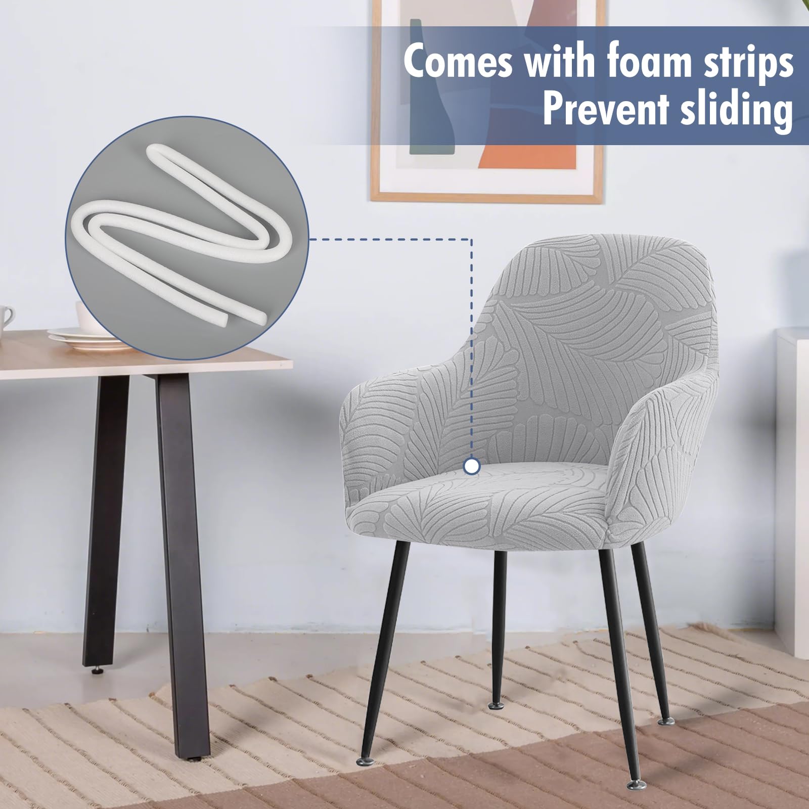 2 coprisedia con curve, set da 2 pezzi, in velluto elasticizzato, universali, con braccioli, elasticizzati, rimovibili, lavabili con texture floreale, per sedie da sala da pranzo, sedie da ufficio