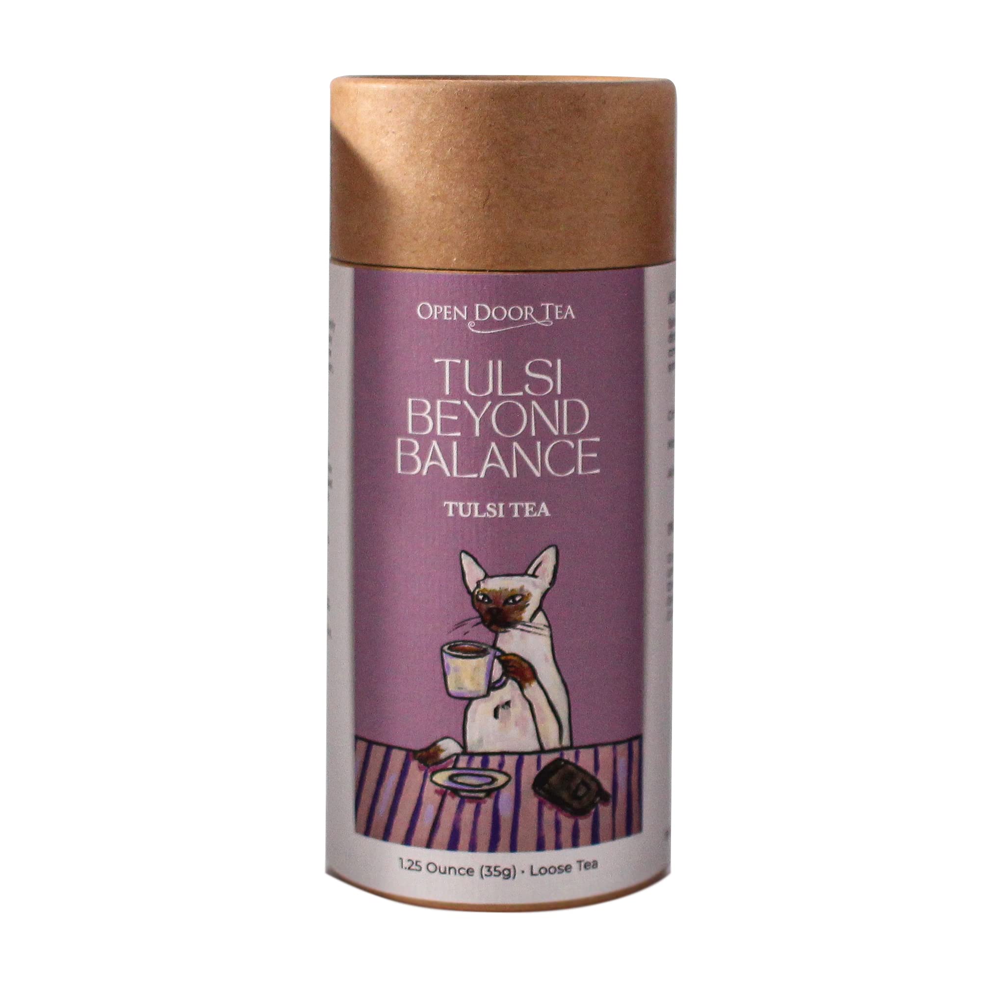 Open Door Tea - Tulsi Beyond Balance | Organic Tulsi Tea, Loose Leaf - Caffeine Free, Holy Basil (1 Ounce Tube)